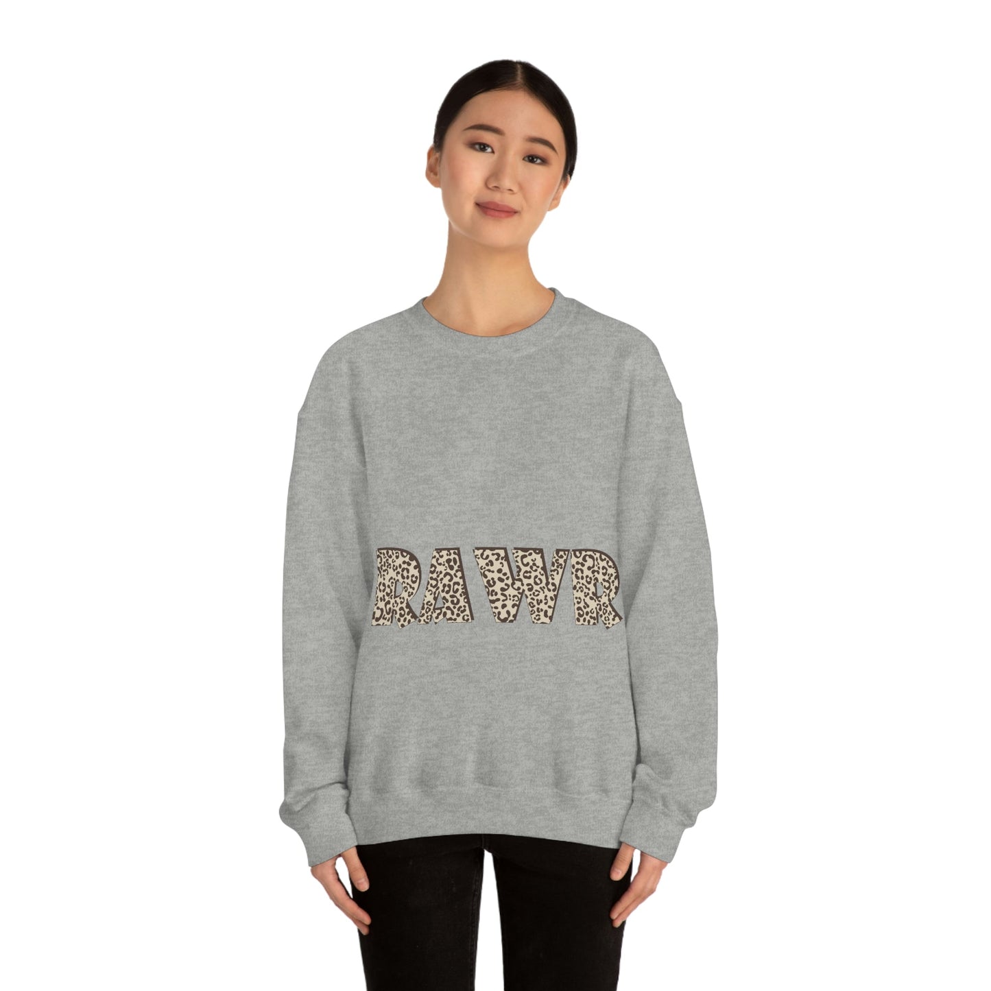 Rawr Leopard Animalistic Unisex Heavy Blend™ Crewneck Sweatshirt Ichaku [Perfect Gifts Selection]