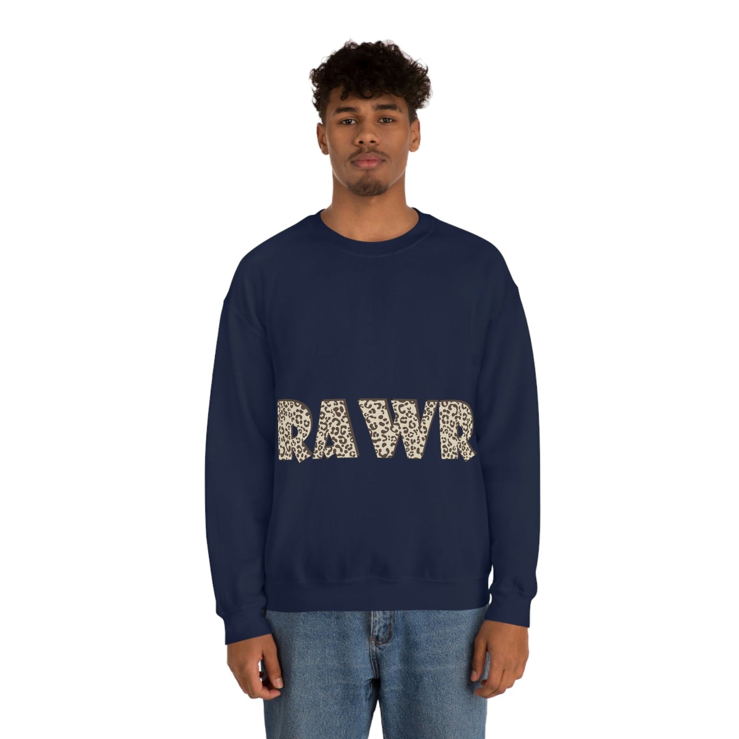 Rawr Leopard Animalistic Unisex Heavy Blend™ Crewneck Sweatshirt Ichaku [Perfect Gifts Selection]