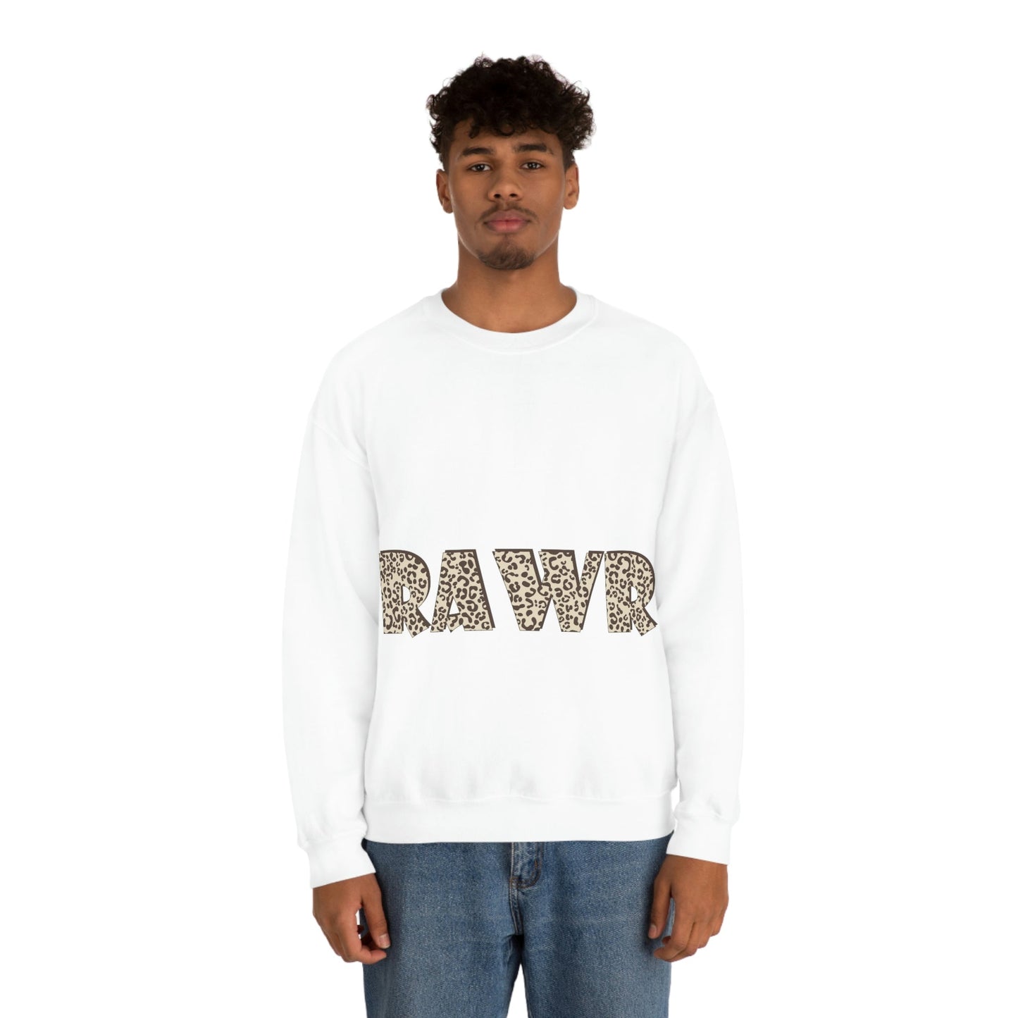 Rawr Leopard Animalistic Unisex Heavy Blend™ Crewneck Sweatshirt Ichaku [Perfect Gifts Selection]