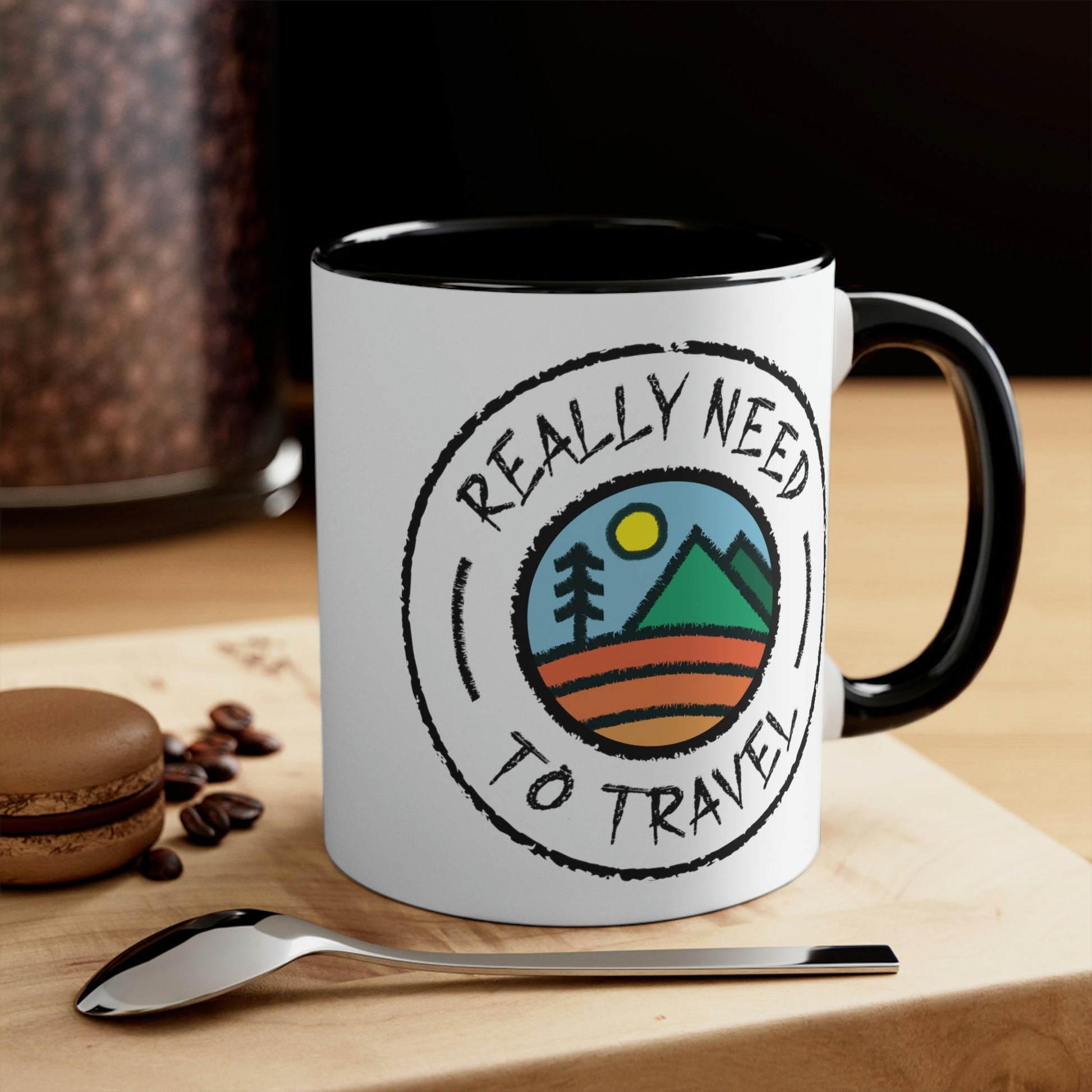 Really Need to Travel Vacation Landscape Explore Classic Accent Coffee Mug 11oz Ichaku [Perfect Gifts Selection]