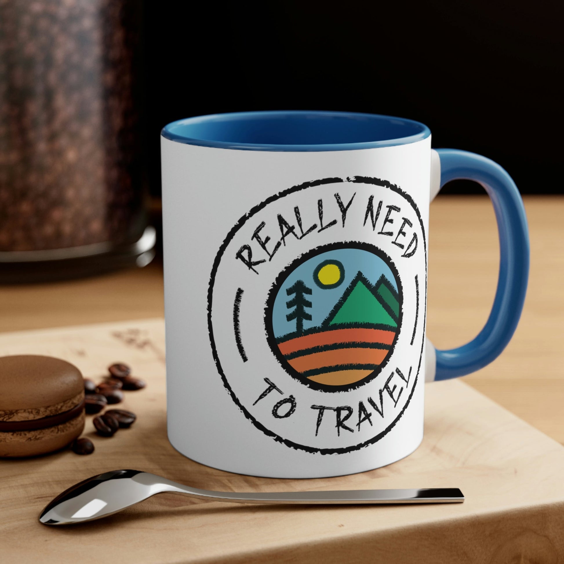 Really Need to Travel Vacation Landscape Explore Classic Accent Coffee Mug 11oz Ichaku [Perfect Gifts Selection]