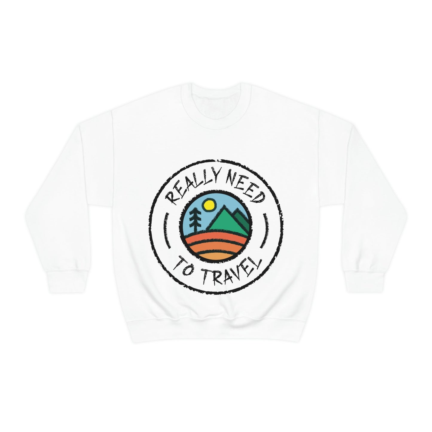 Really Need to Travel Vacation Landscape Explore Unisex Heavy Blend™ Crewneck Sweatshirt Ichaku [Perfect Gifts Selection]