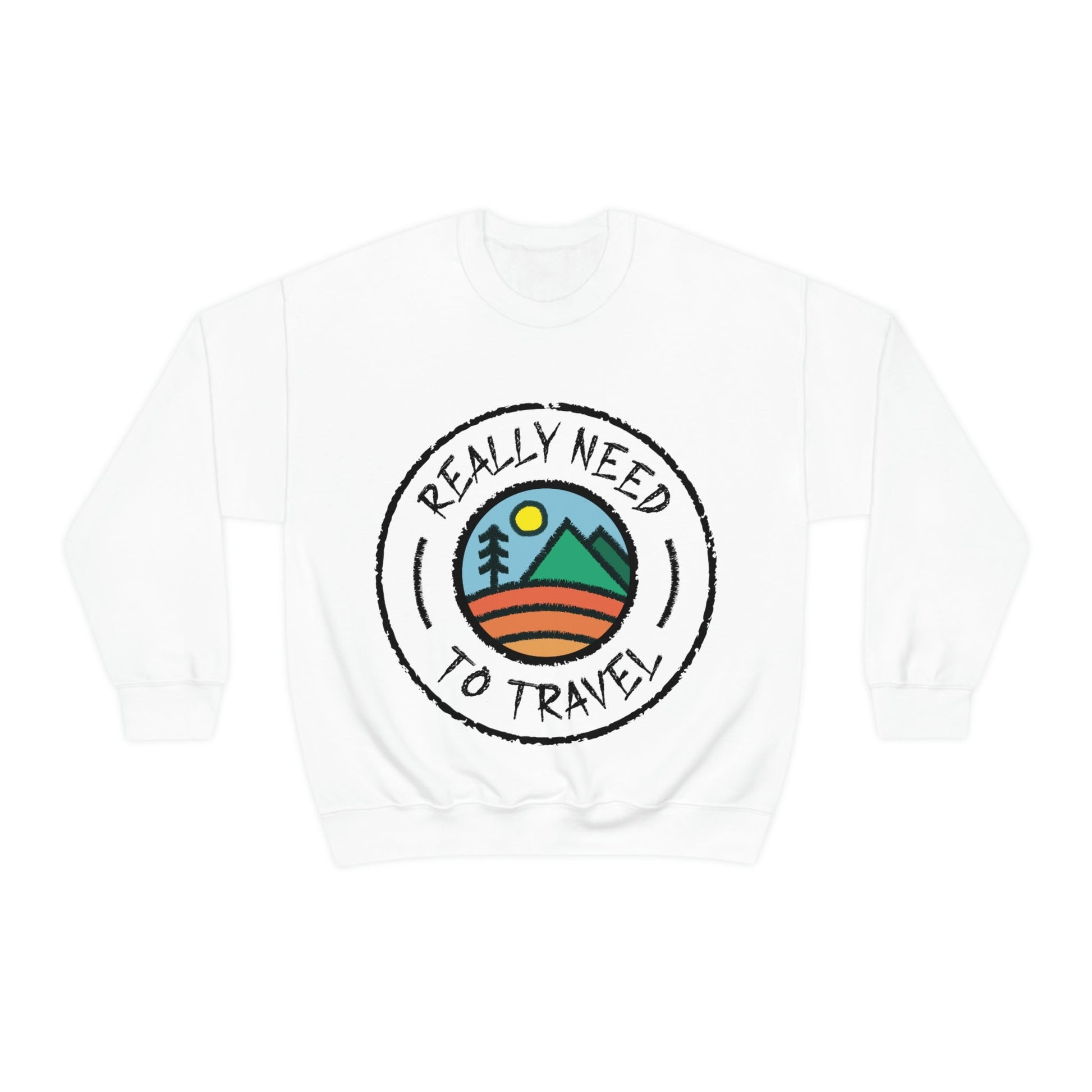 Really Need to Travel Vacation Landscape Explore Unisex Heavy Blend™ Crewneck Sweatshirt Ichaku [Perfect Gifts Selection]