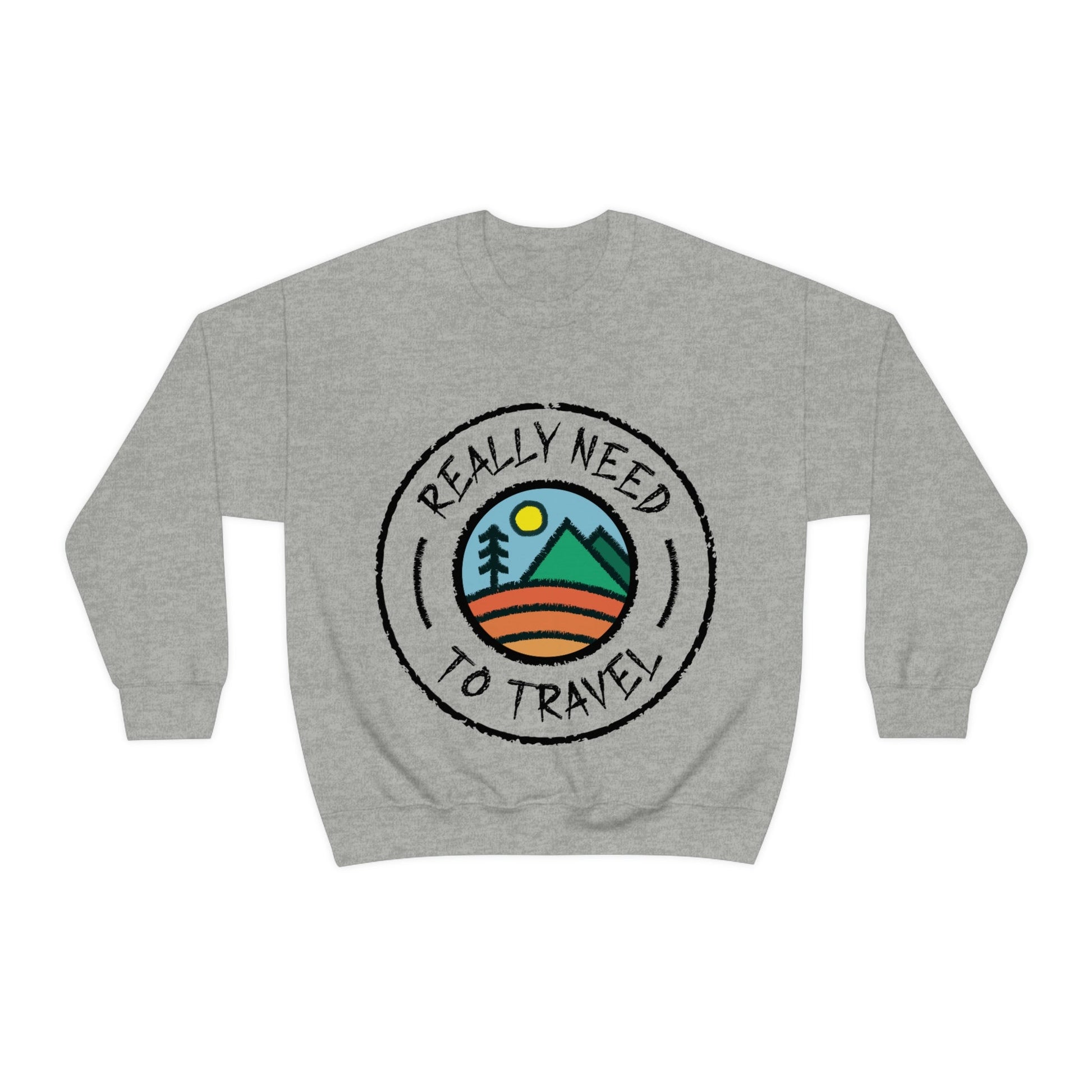 Really Need to Travel Vacation Landscape Explore Unisex Heavy Blend™ Crewneck Sweatshirt Ichaku [Perfect Gifts Selection]