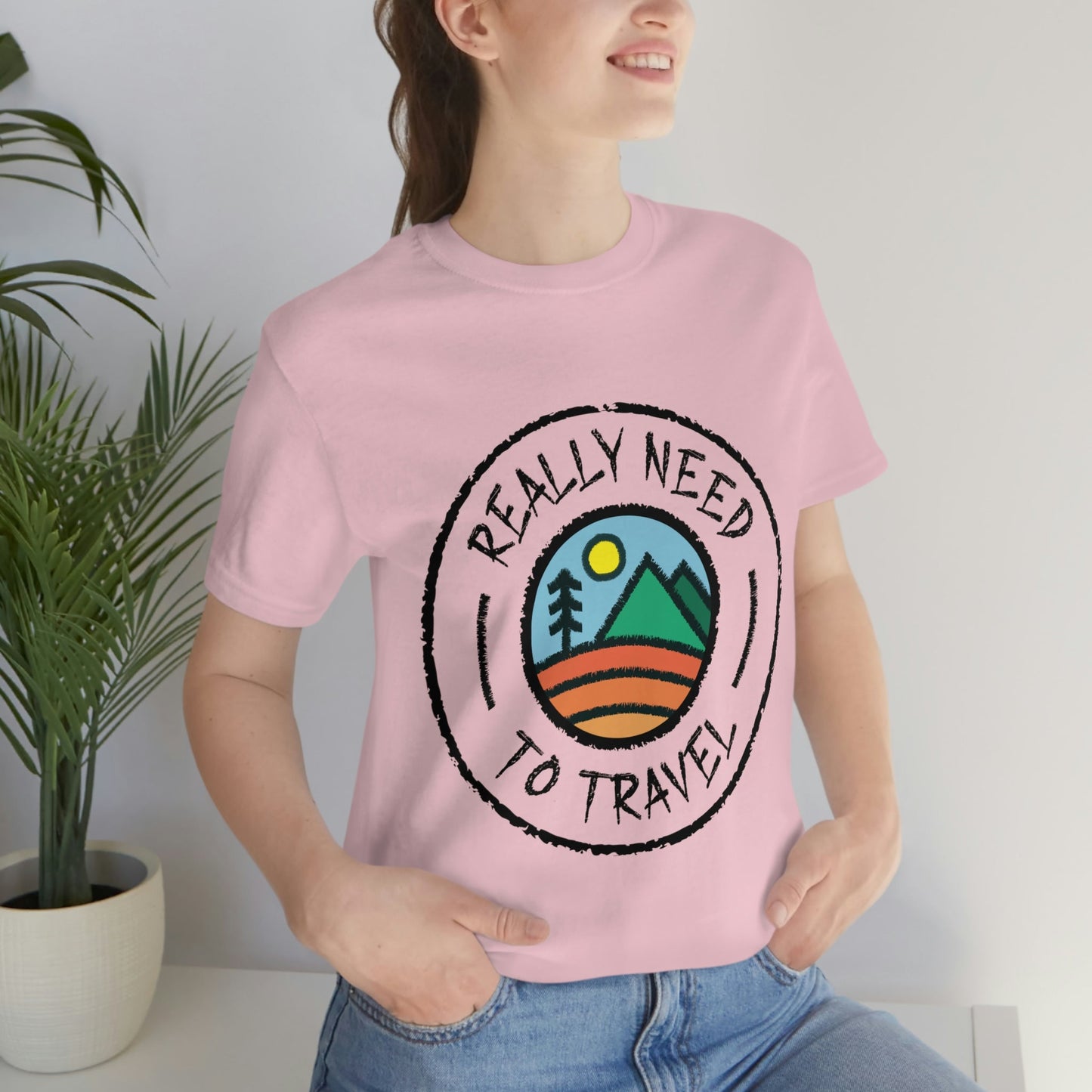 Really Need to Travel Vacation Landscape Explore Unisex Jersey Short Sleeve T-Shirt Ichaku [Perfect Gifts Selection]