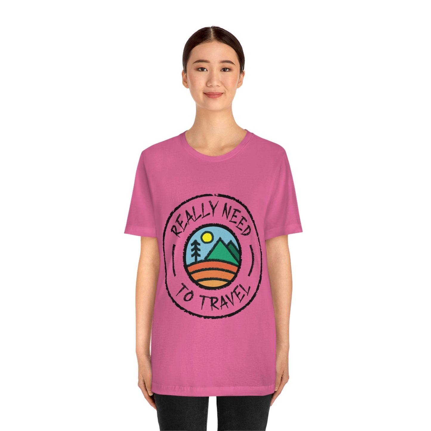 Really Need to Travel Vacation Landscape Explore Unisex Jersey Short Sleeve T-Shirt Ichaku [Perfect Gifts Selection]