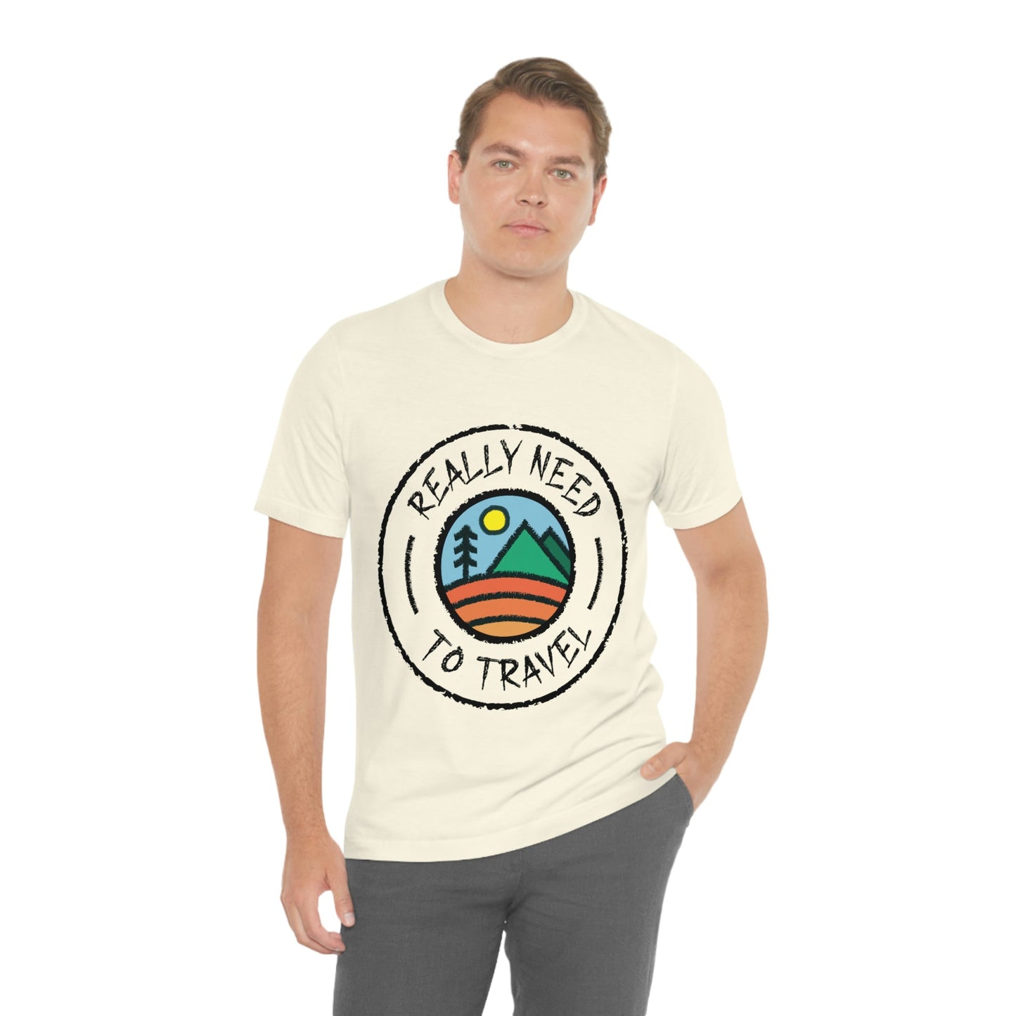 Really Need to Travel Vacation Landscape Explore Unisex Jersey Short Sleeve T-Shirt Ichaku [Perfect Gifts Selection]