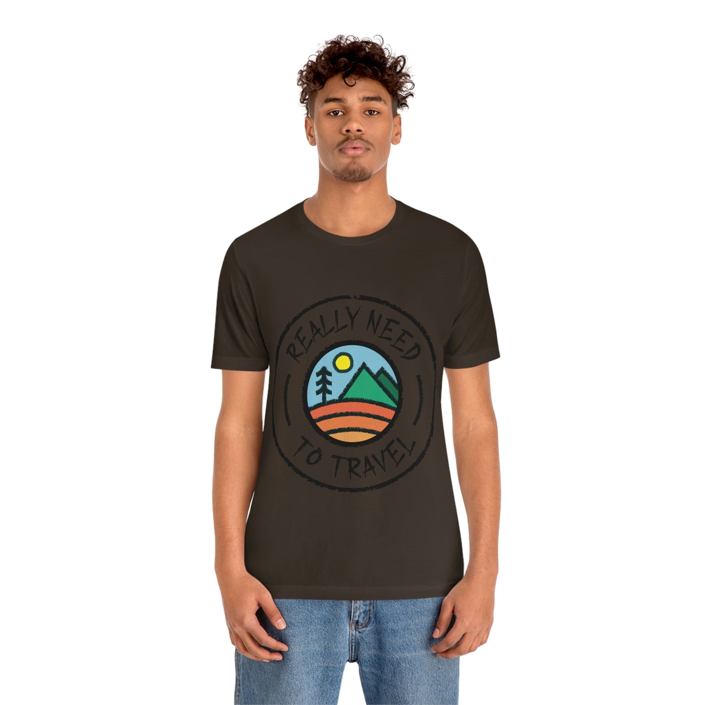 Really Need to Travel Vacation Landscape Explore Unisex Jersey Short Sleeve T-Shirt Ichaku [Perfect Gifts Selection]