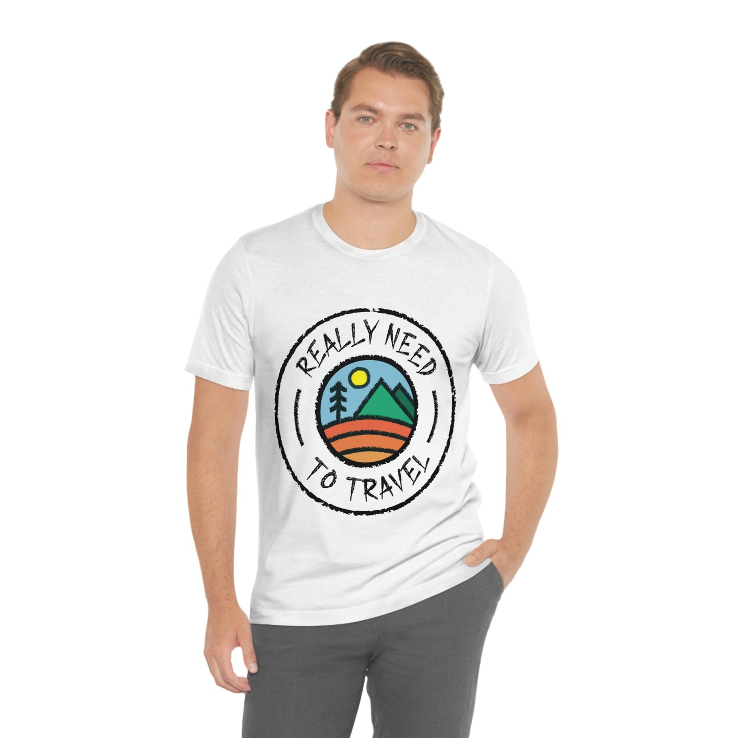 Really Need to Travel Vacation Landscape Explore Unisex Jersey Short Sleeve T-Shirt Ichaku [Perfect Gifts Selection]