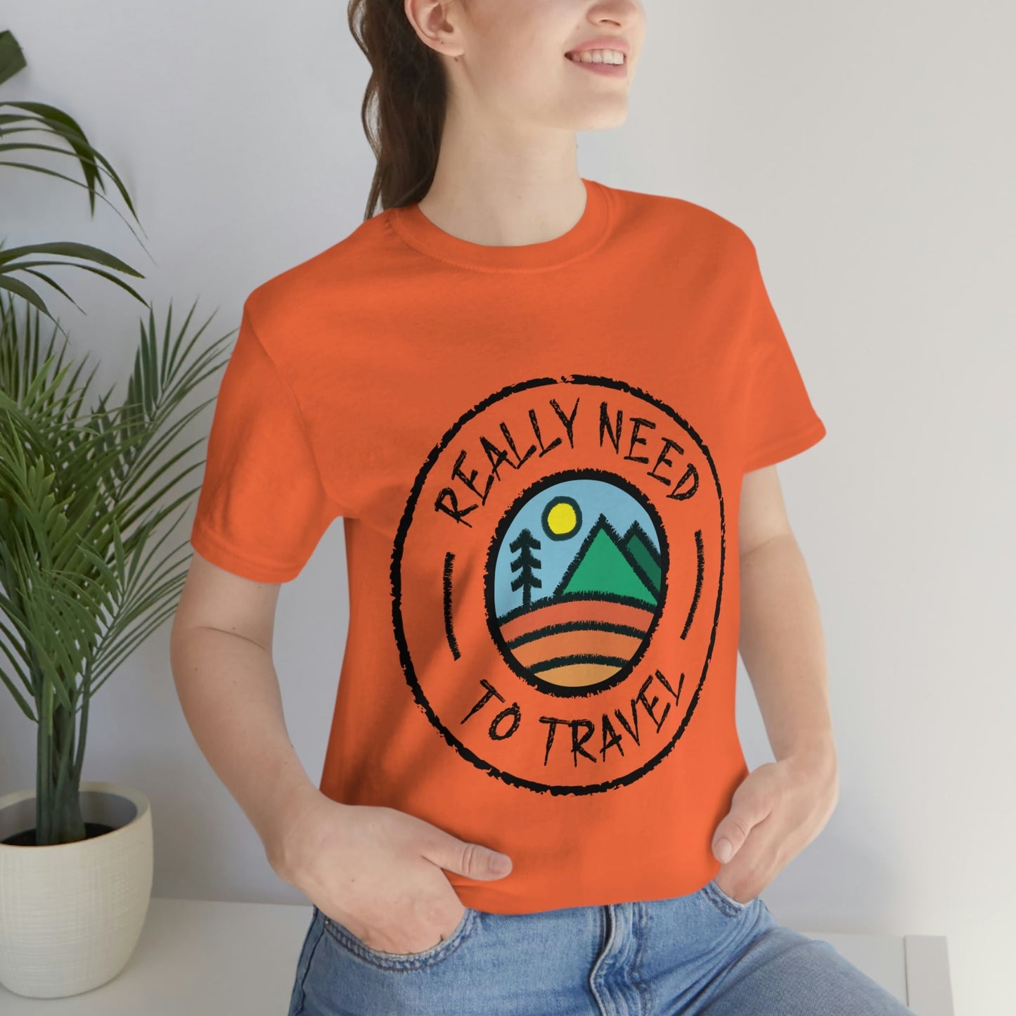 Really Need to Travel Vacation Landscape Explore Unisex Jersey Short Sleeve T-Shirt Ichaku [Perfect Gifts Selection]