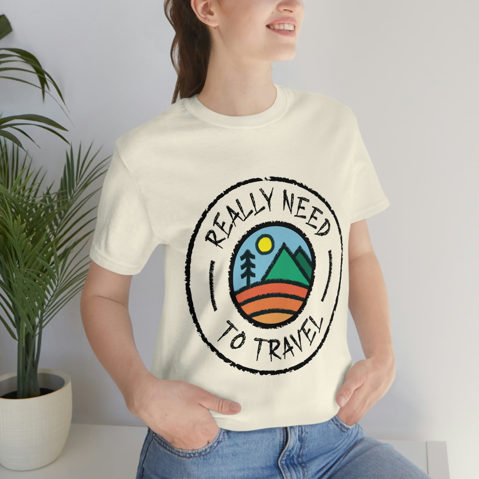 Really Need to Travel Vacation Landscape Explore Unisex Jersey Short Sleeve T-Shirt Ichaku [Perfect Gifts Selection]