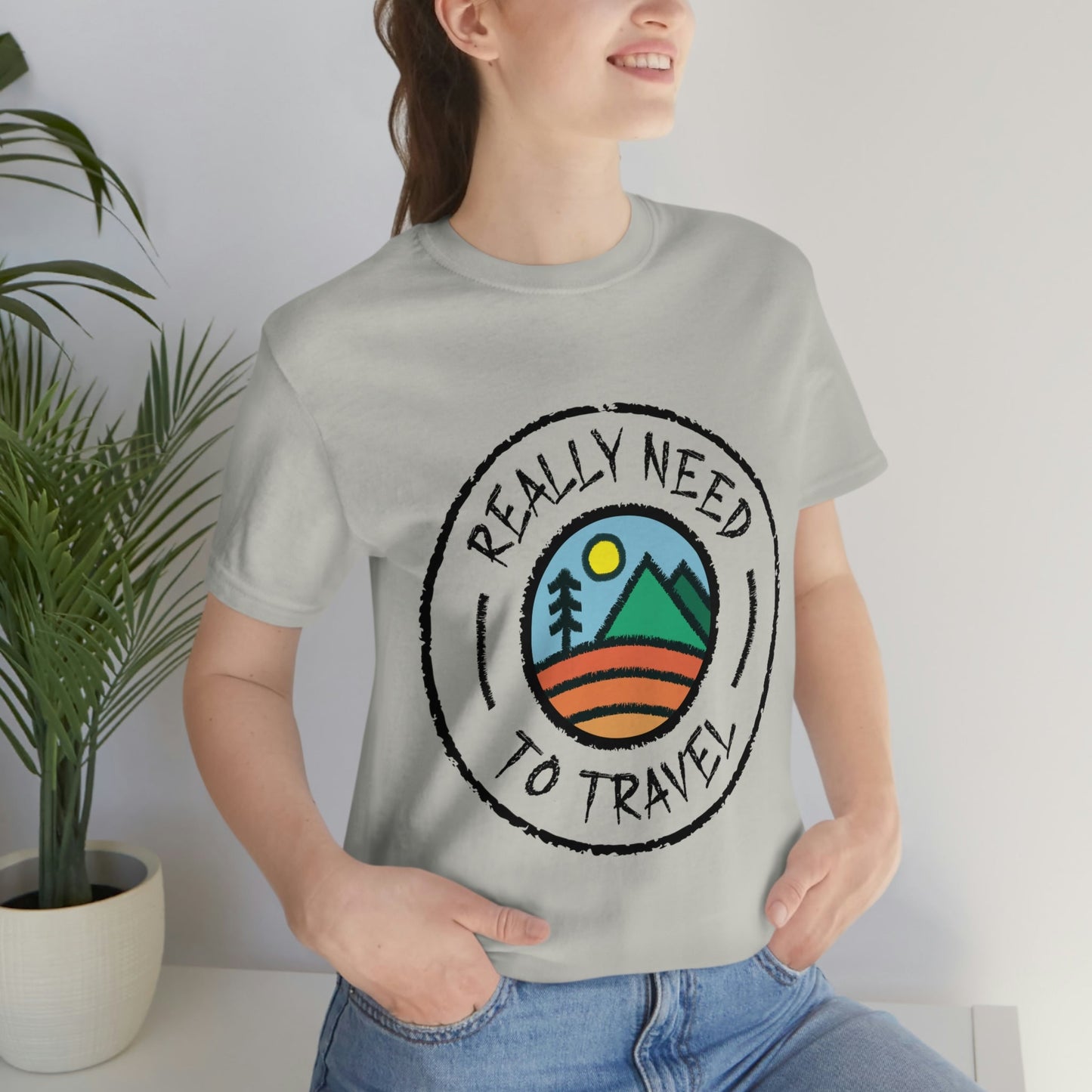 Really Need to Travel Vacation Landscape Explore Unisex Jersey Short Sleeve T-Shirt Ichaku [Perfect Gifts Selection]