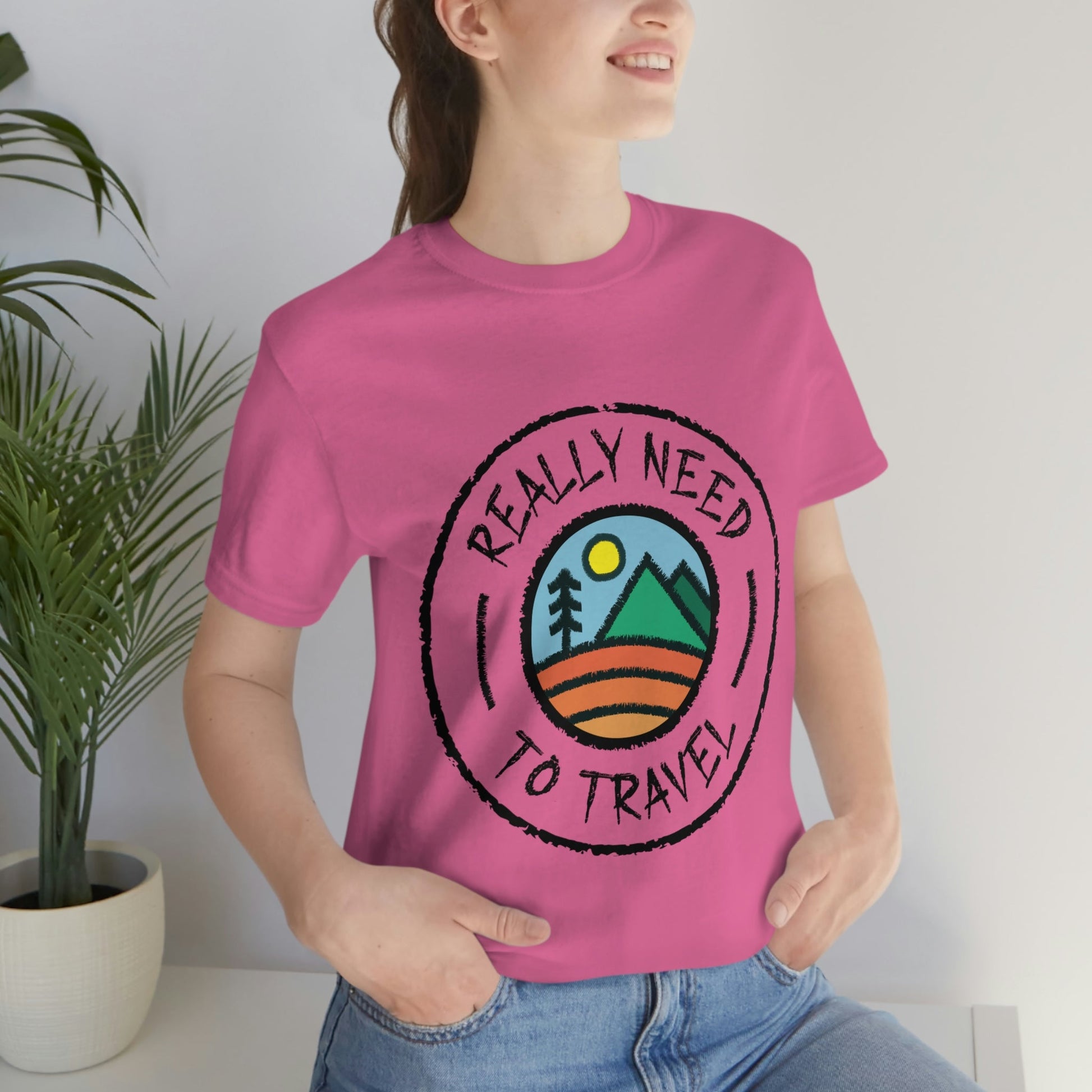 Really Need to Travel Vacation Landscape Explore Unisex Jersey Short Sleeve T-Shirt Ichaku [Perfect Gifts Selection]