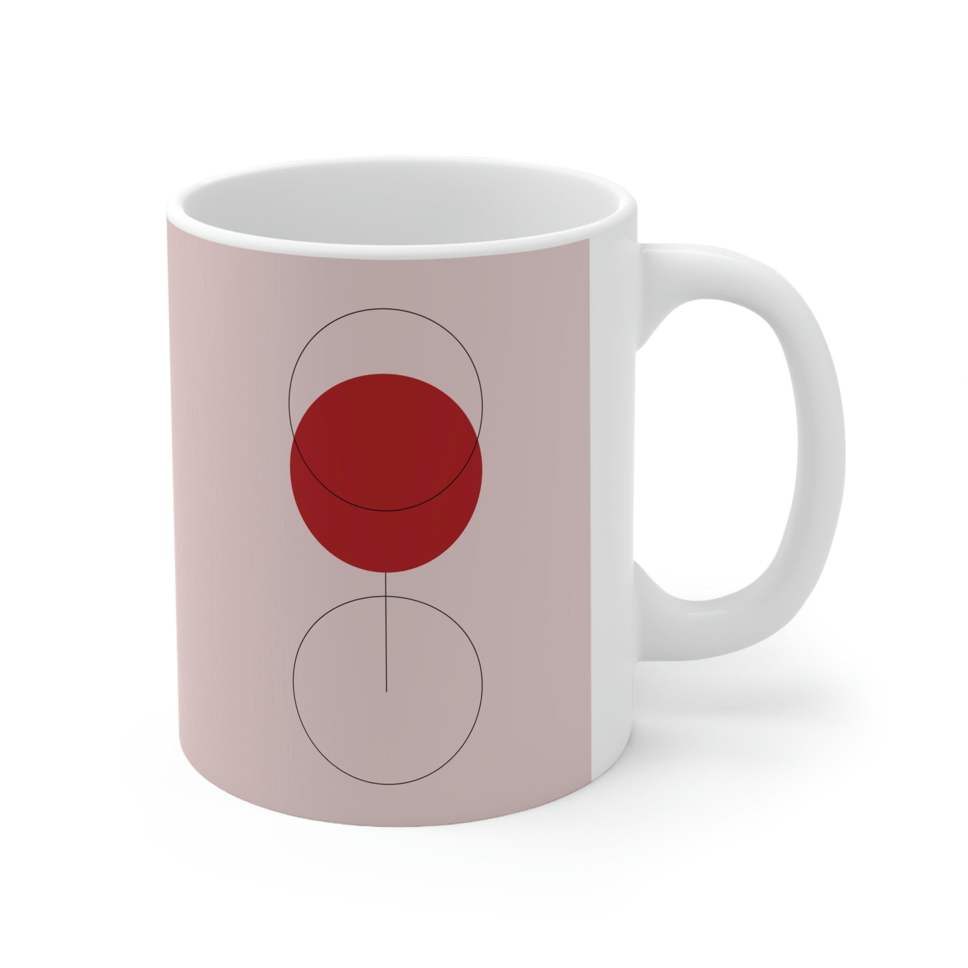 Red Wine Glass Minimal Art Aesthetic Ceramic Mug 11oz Ichaku [Perfect Gifts Selection]