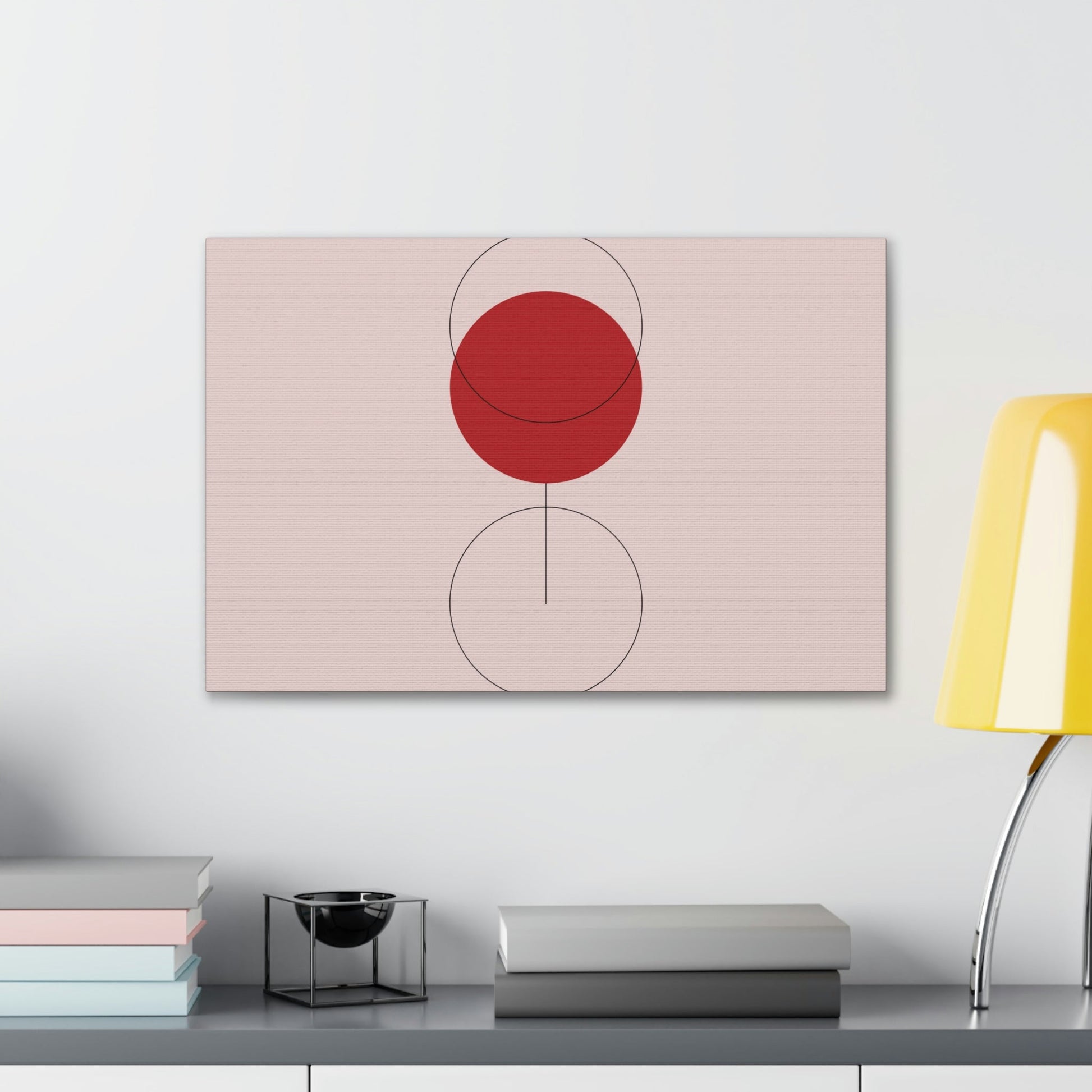 Red Wine Glass Minimal Art Aesthetic Classic Canvas Gallery Wraps Ichaku [Perfect Gifts Selection]