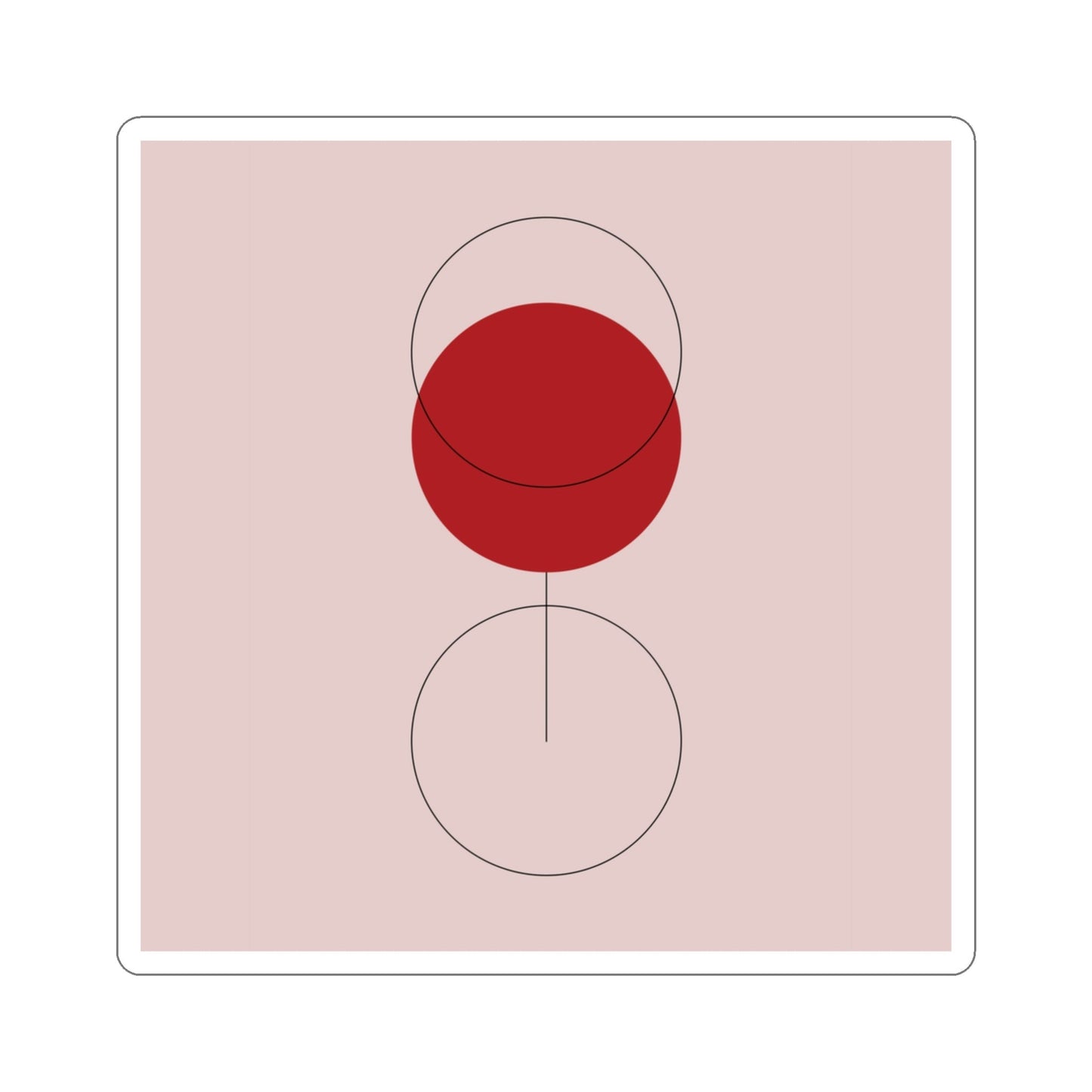 Red Wine Glass Minimal Art Aesthetic Die-Cut Sticker Ichaku [Perfect Gifts Selection]