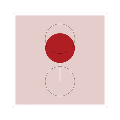 Red Wine Glass Minimal Art Aesthetic Die-Cut Sticker Ichaku [Perfect Gifts Selection]