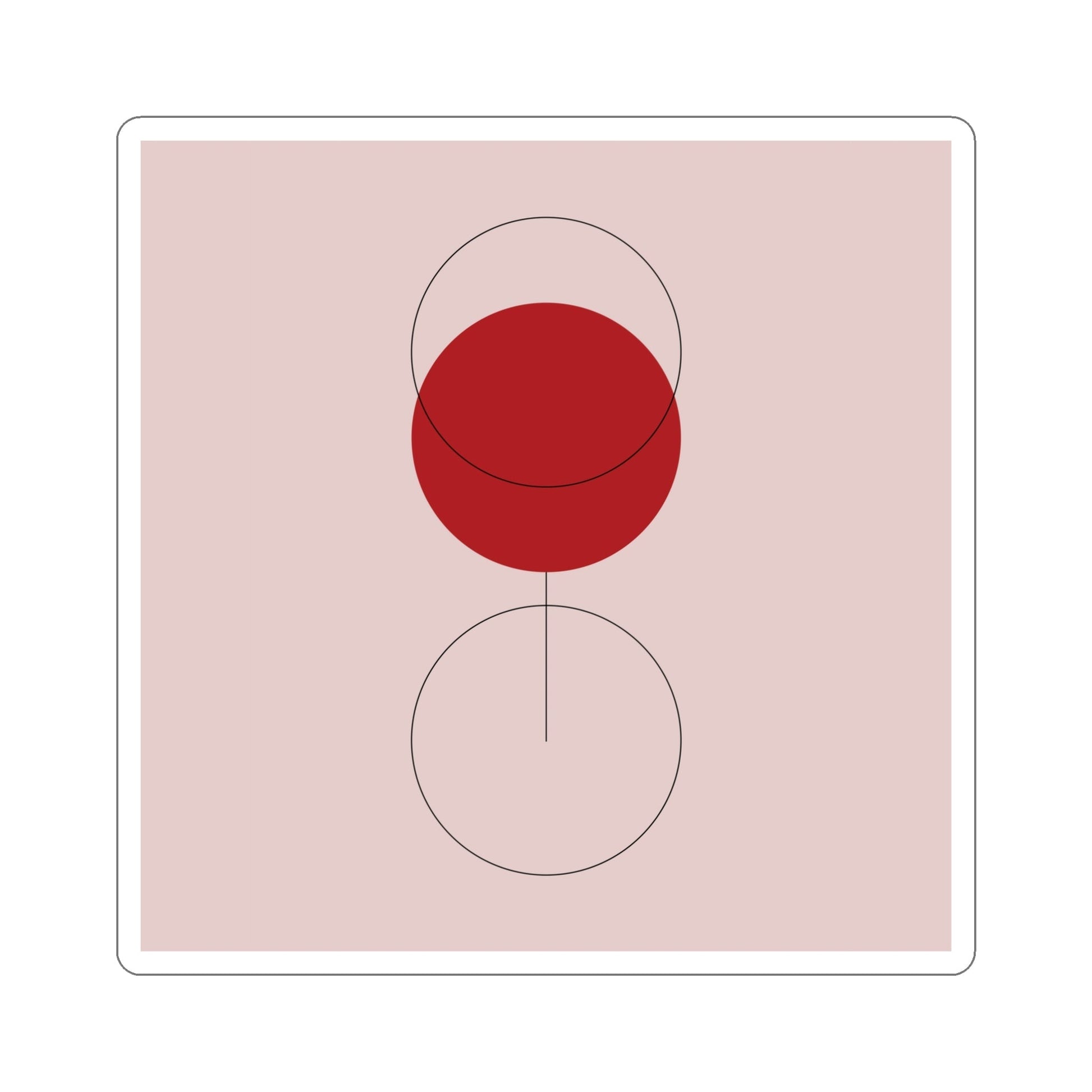 Red Wine Glass Minimal Art Aesthetic Die-Cut Sticker Ichaku [Perfect Gifts Selection]