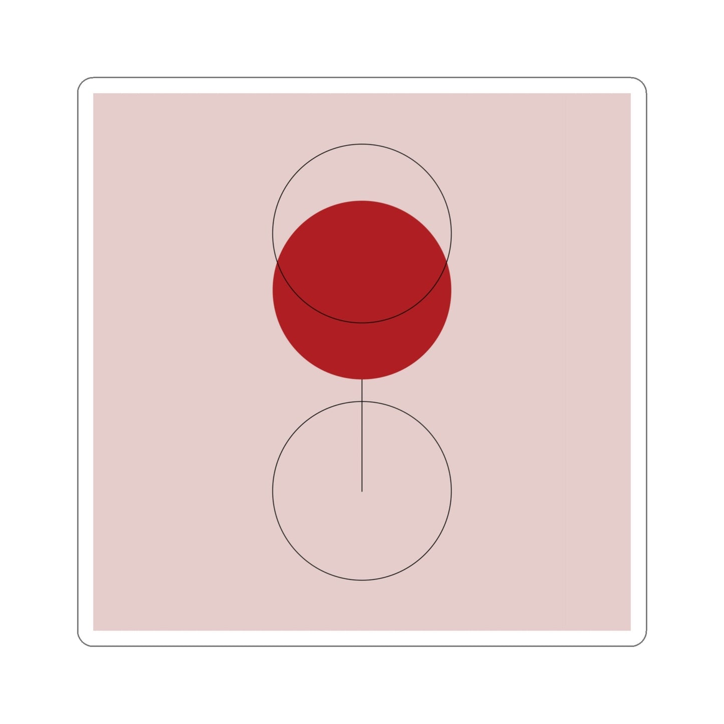Red Wine Glass Minimal Art Aesthetic Die-Cut Sticker Ichaku [Perfect Gifts Selection]