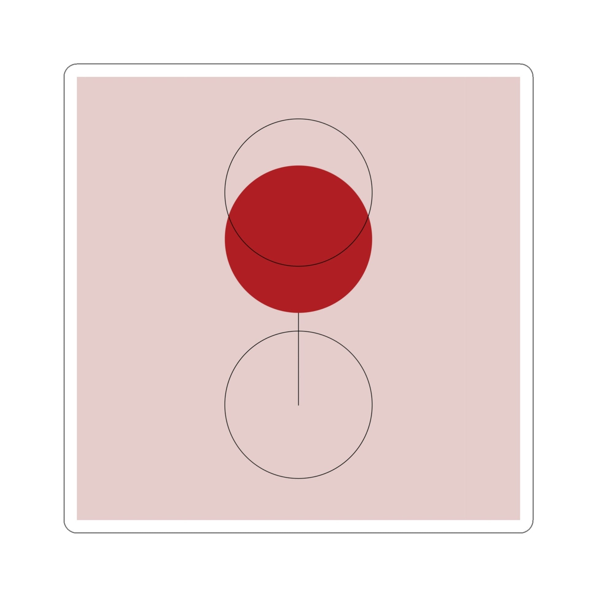 Red Wine Glass Minimal Art Aesthetic Die-Cut Sticker Ichaku [Perfect Gifts Selection]