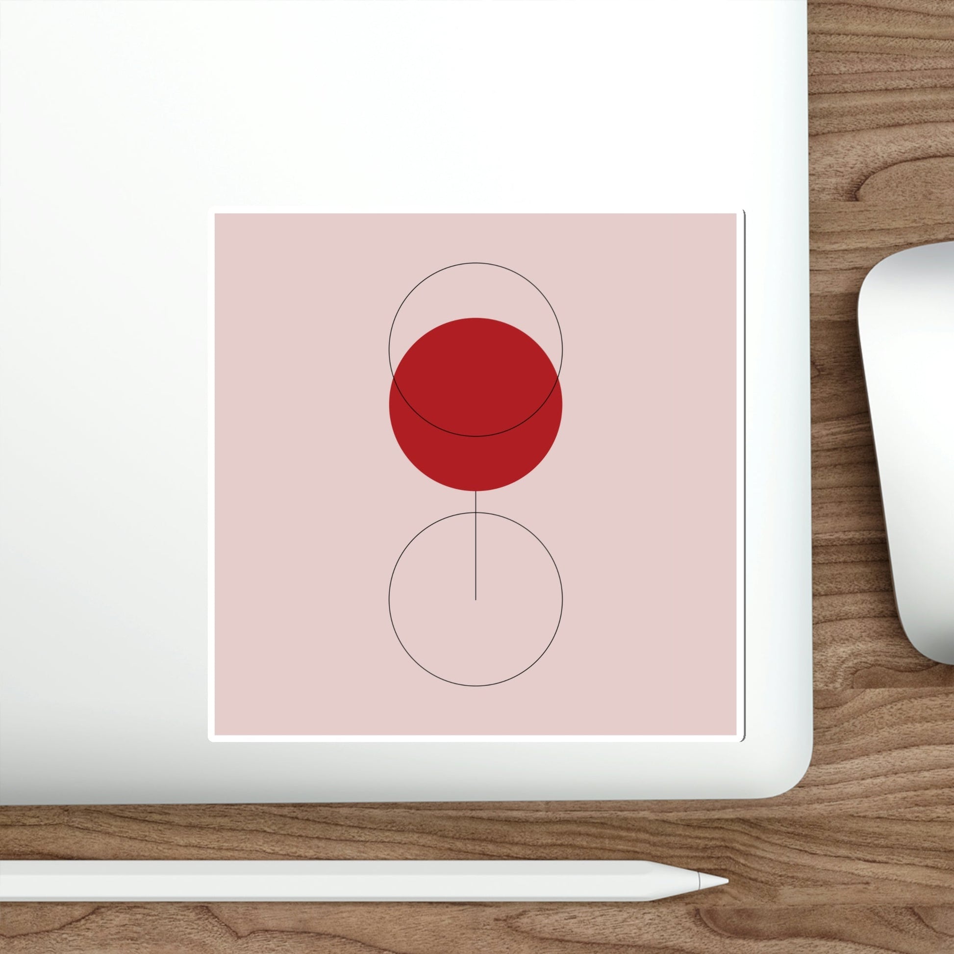 Red Wine Glass Minimal Art Aesthetic Die-Cut Sticker Ichaku [Perfect Gifts Selection]