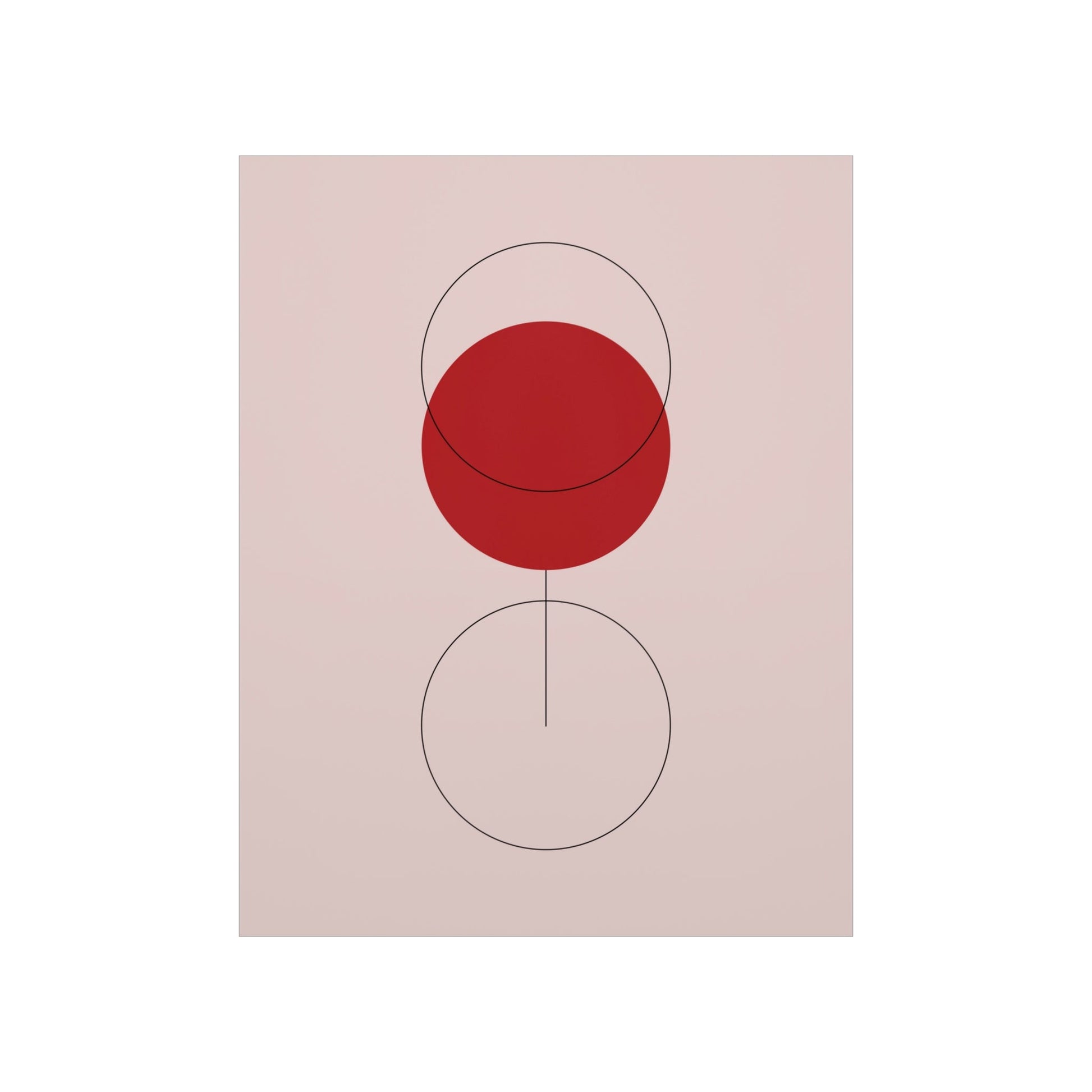 Red Wine Glass Minimal Art Aesthetic Premium Matte Vertical Posters Ichaku [Perfect Gifts Selection]