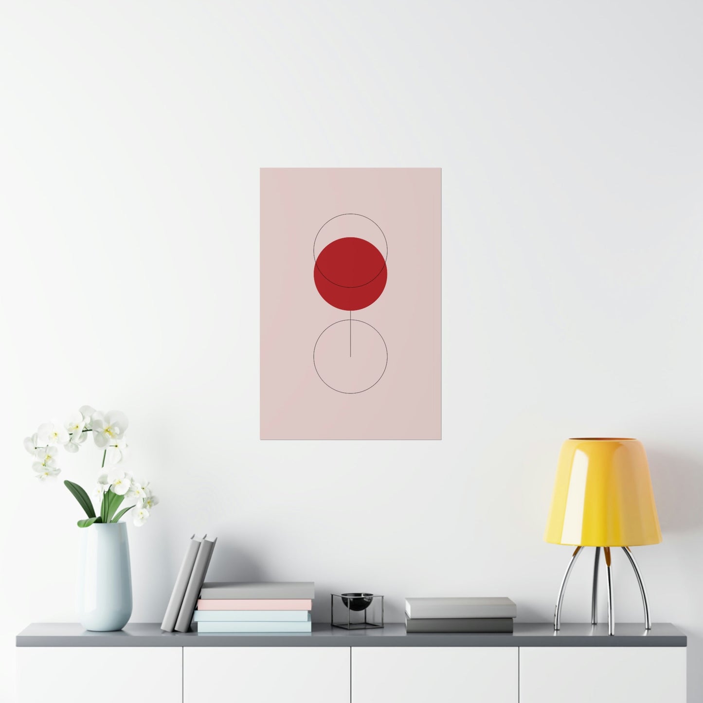 Red Wine Glass Minimal Art Aesthetic Premium Matte Vertical Posters Ichaku [Perfect Gifts Selection]