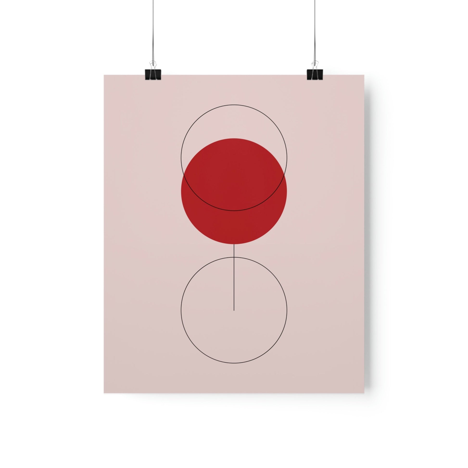 Red Wine Glass Minimal Art Aesthetic Premium Matte Vertical Posters Ichaku [Perfect Gifts Selection]