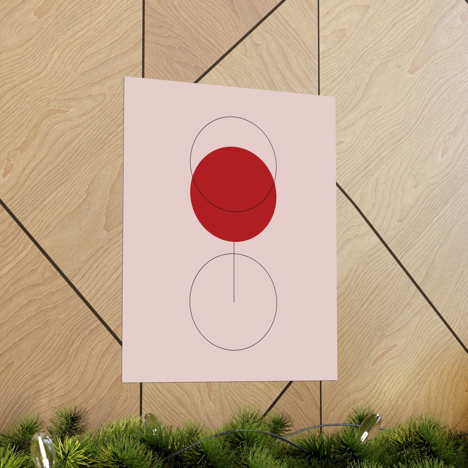 Red Wine Glass Minimal Art Aesthetic Premium Matte Vertical Posters Ichaku [Perfect Gifts Selection]