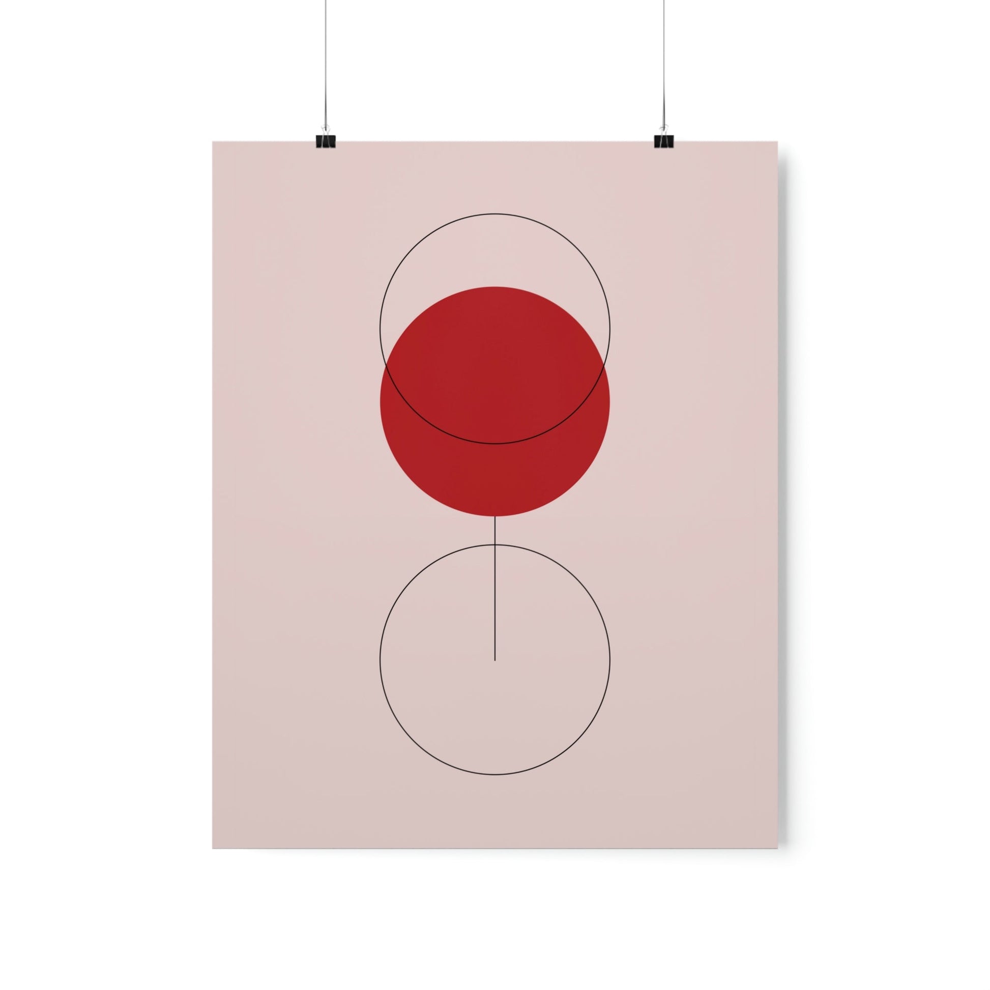 Red Wine Glass Minimal Art Aesthetic Premium Matte Vertical Posters Ichaku [Perfect Gifts Selection]