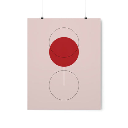 Red Wine Glass Minimal Art Aesthetic Premium Matte Vertical Posters Ichaku [Perfect Gifts Selection]