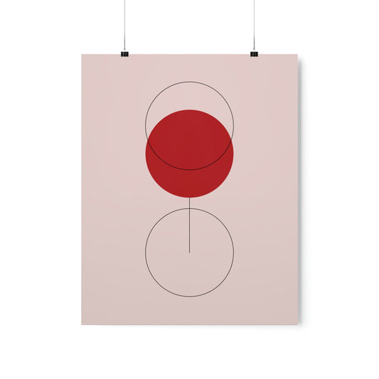 Red Wine Glass Minimal Art Aesthetic Premium Matte Vertical Posters Ichaku [Perfect Gifts Selection]