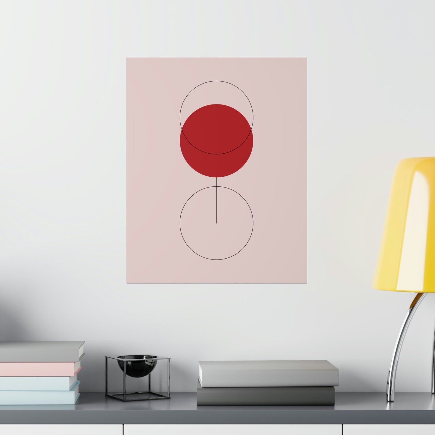 Red Wine Glass Minimal Art Aesthetic Premium Matte Vertical Posters Ichaku [Perfect Gifts Selection]