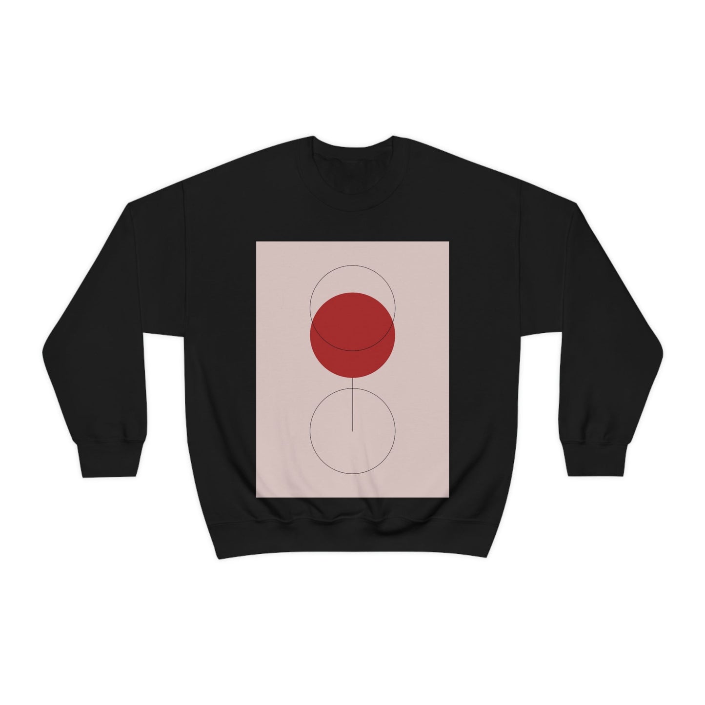 Red Wine Glass Minimal Art Aesthetic Unisex Heavy Blend™ Crewneck Sweatshirt Ichaku [Perfect Gifts Selection]