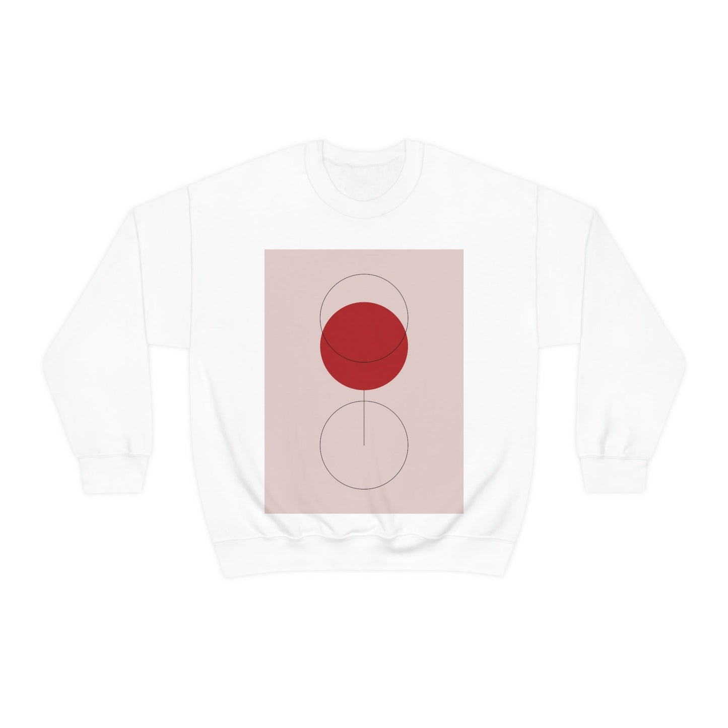 Red Wine Glass Minimal Art Aesthetic Unisex Heavy Blend™ Crewneck Sweatshirt Ichaku [Perfect Gifts Selection]