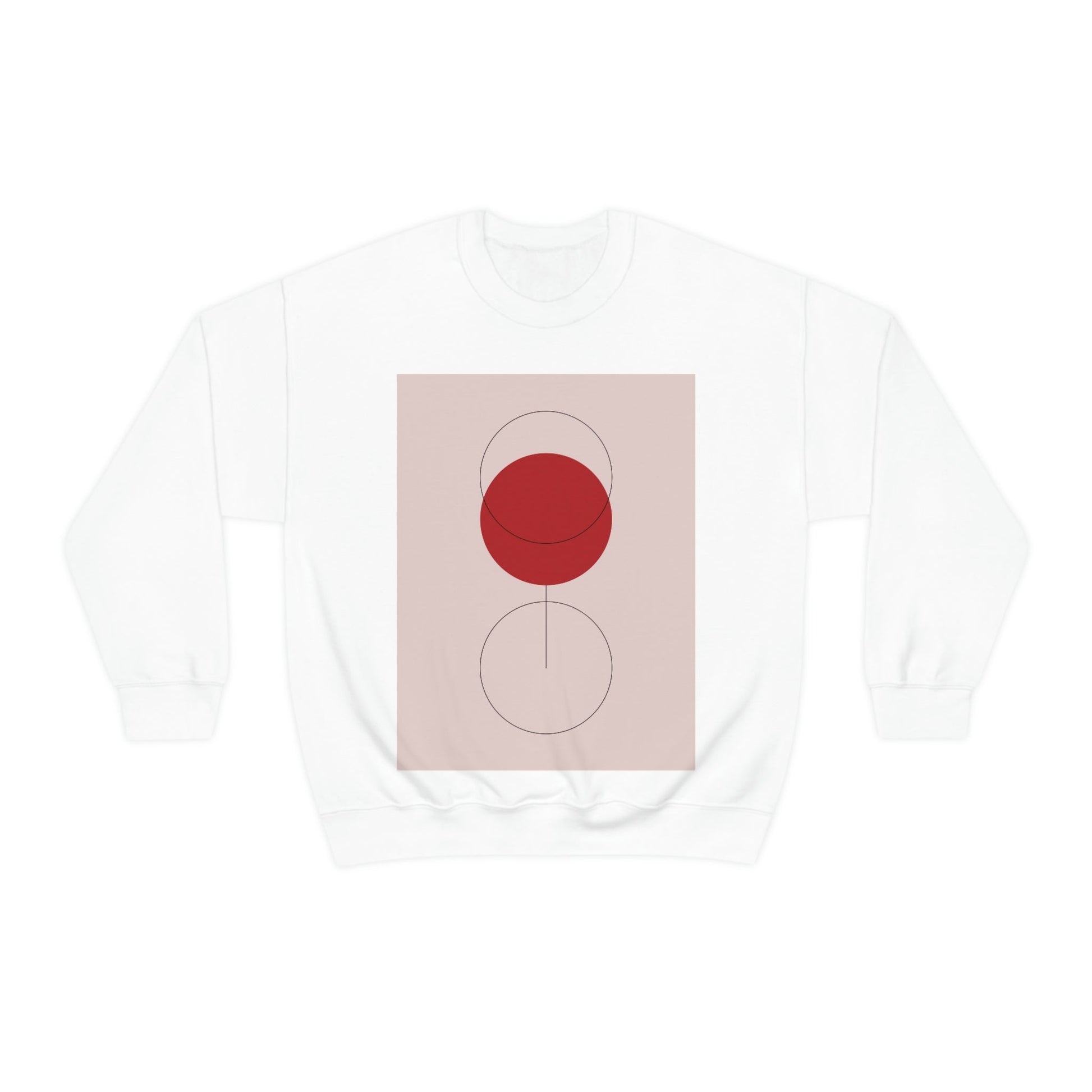 Red Wine Glass Minimal Art Aesthetic Unisex Heavy Blend™ Crewneck Sweatshirt Ichaku [Perfect Gifts Selection]