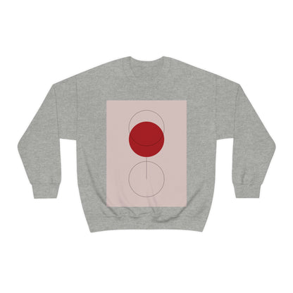 Red Wine Glass Minimal Art Aesthetic Unisex Heavy Blend™ Crewneck Sweatshirt Ichaku [Perfect Gifts Selection]