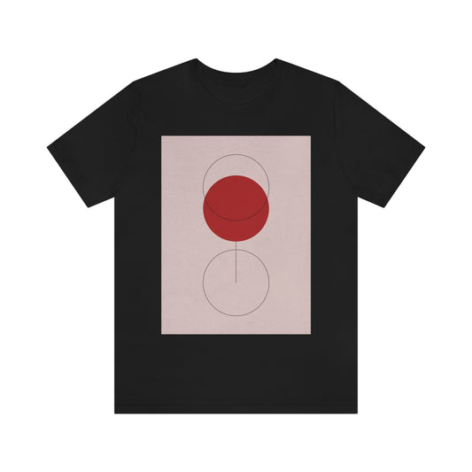 Red Wine Glass Minimal Art Aesthetic Unisex Jersey Short Sleeve T-Shirt Ichaku [Perfect Gifts Selection]