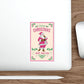 Retro Vintage Pink Santa Claus Traditional Post Card Die-Cut Sticker Ichaku [Perfect Gifts Selection]