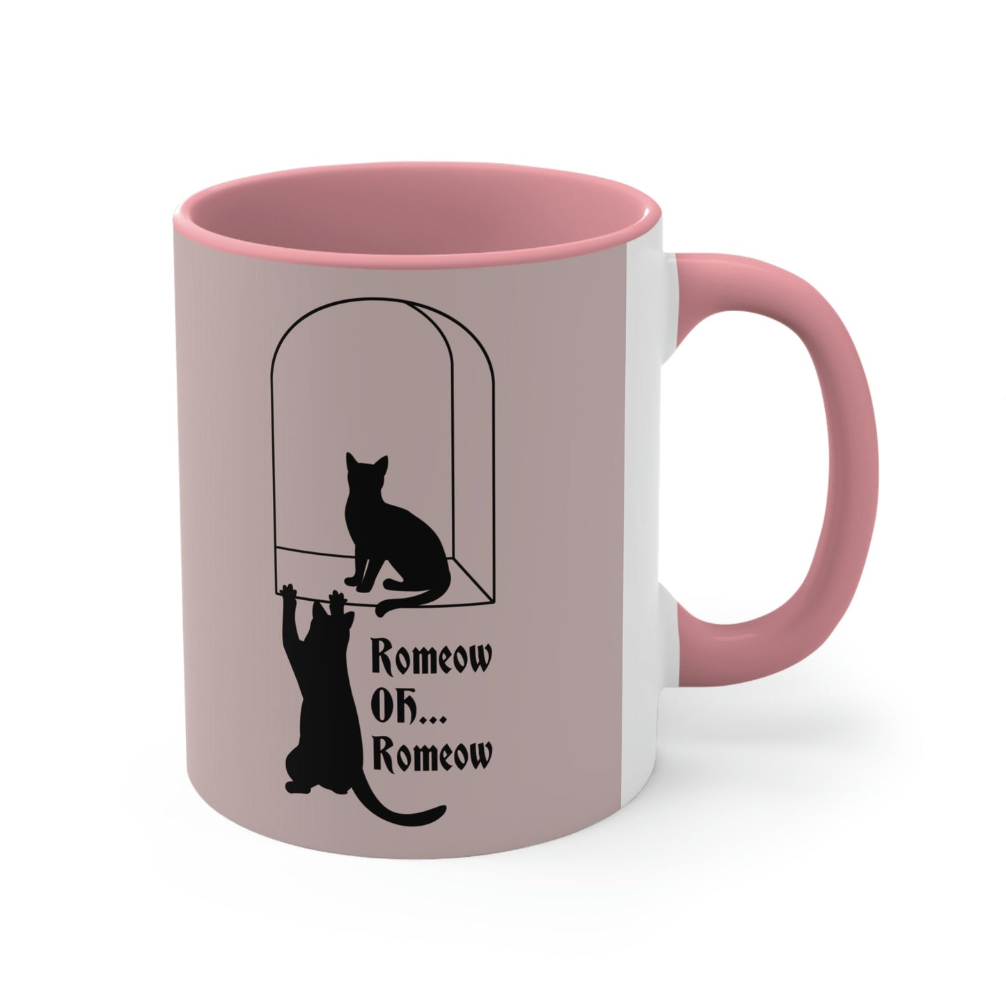 Romeow and Mewliet. William Shakespeare Romeo And Juliet Black Cat Lovers Beige Classic Accent Coffee Mug 11oz Ichaku [Perfect Gifts Selection]