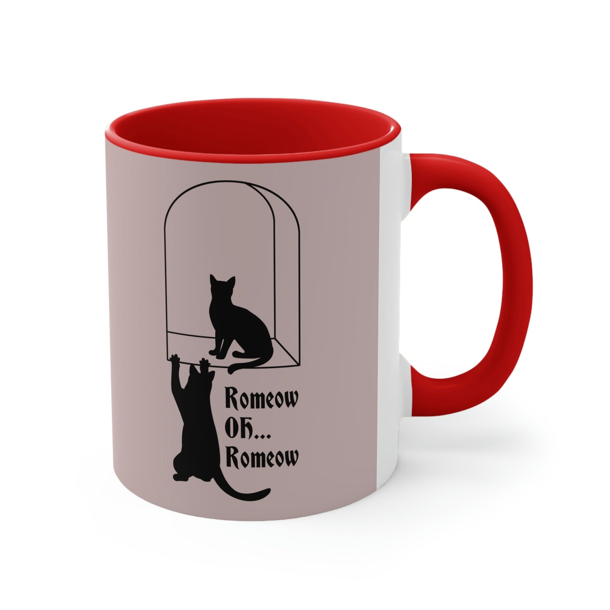 Romeow and Mewliet. William Shakespeare Romeo And Juliet Black Cat Lovers Beige Classic Accent Coffee Mug 11oz Ichaku [Perfect Gifts Selection]