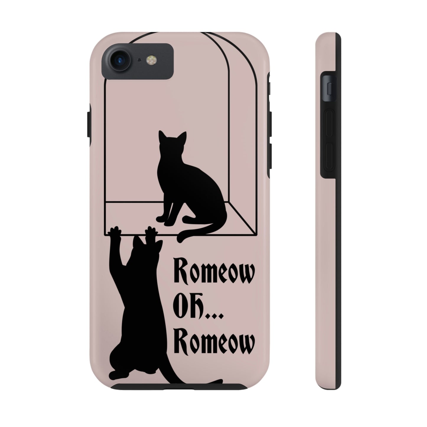 Romeow and Mewliet. William Shakespeare Romeo And Juliet Black Cat Lovers Beige Tough Phone Cases Case-Mate Ichaku [Perfect Gifts Selection]