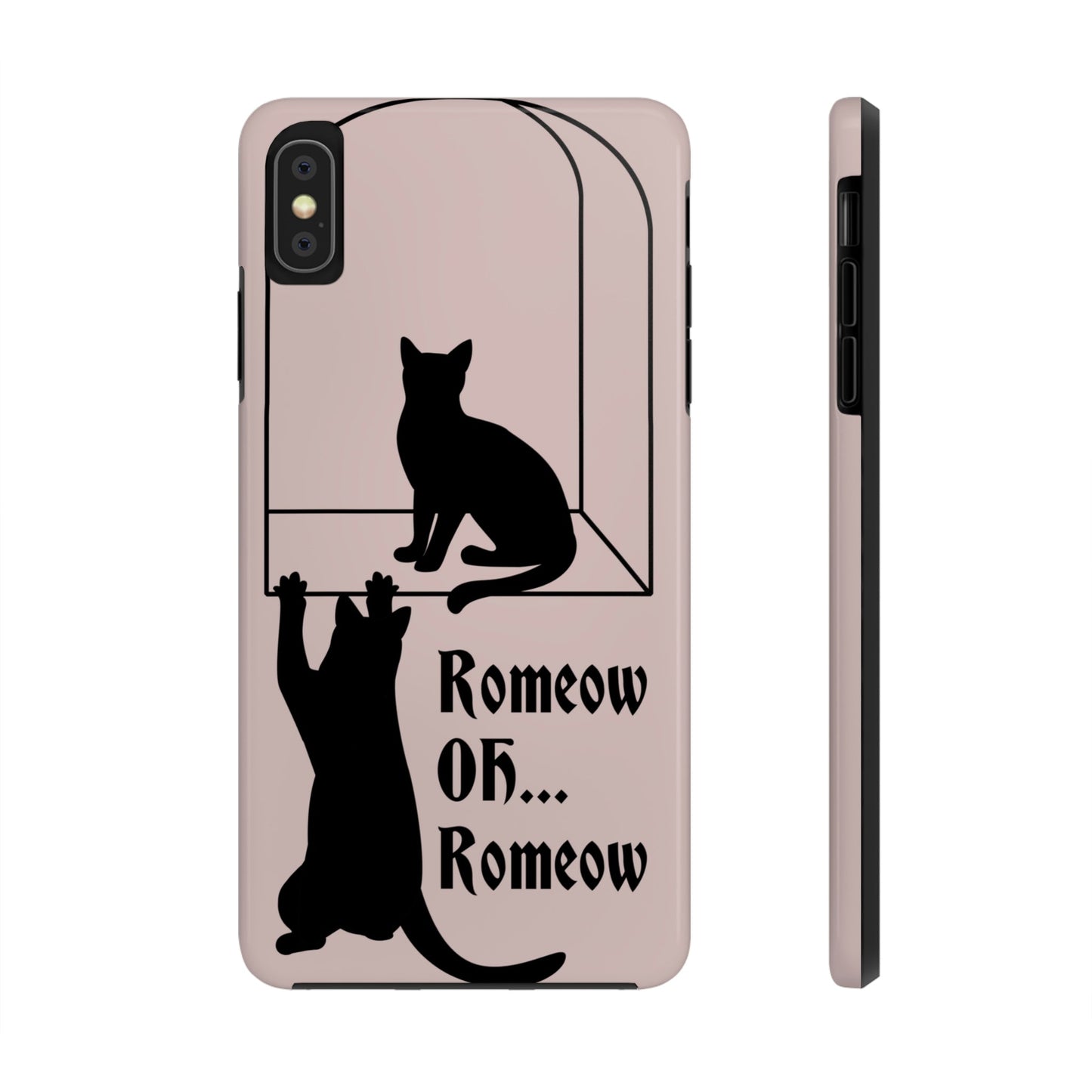 Romeow and Mewliet. William Shakespeare Romeo And Juliet Black Cat Lovers Beige Tough Phone Cases Case-Mate Ichaku [Perfect Gifts Selection]