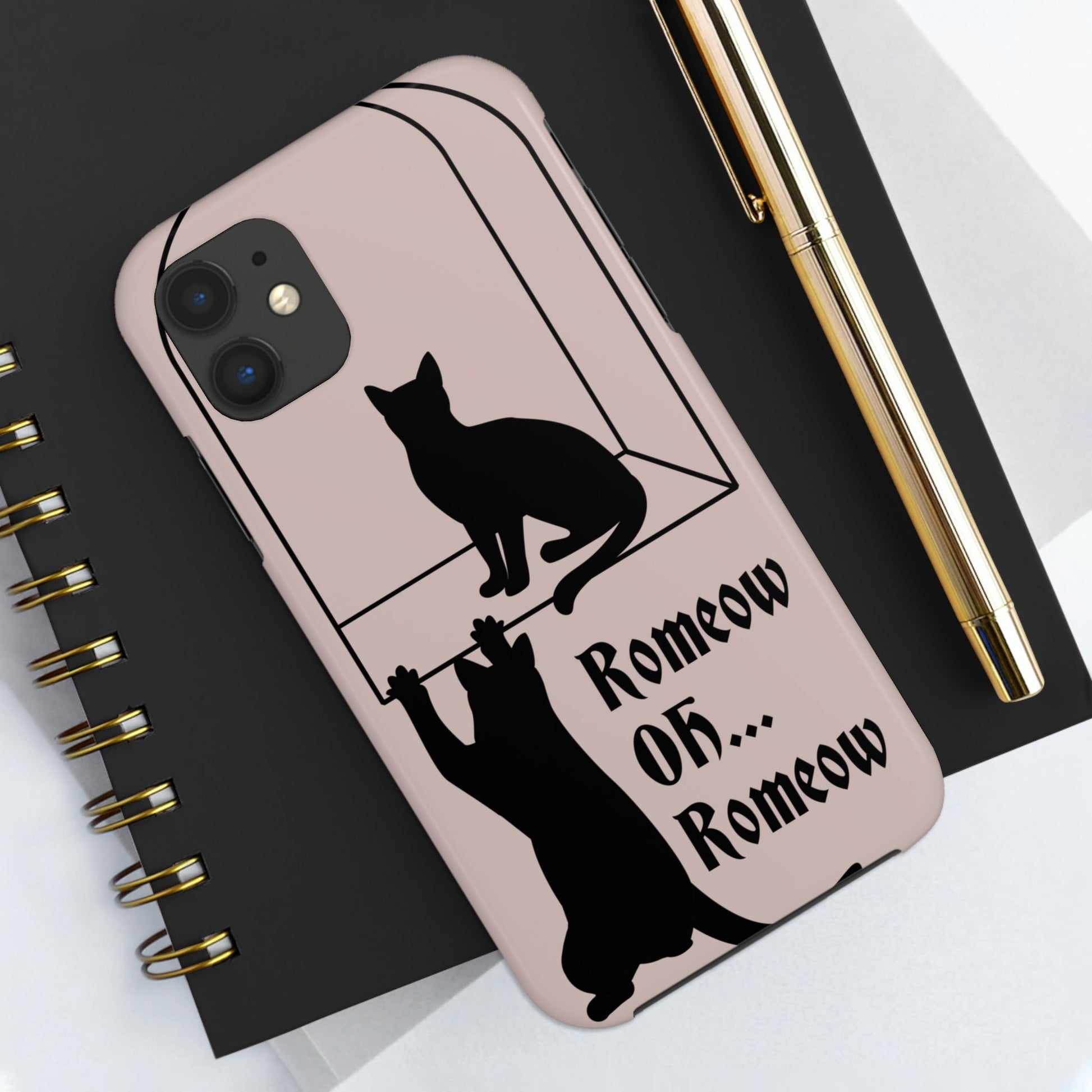 Romeow and Mewliet. William Shakespeare Romeo And Juliet Black Cat Lovers Beige Tough Phone Cases Case-Mate Ichaku [Perfect Gifts Selection]