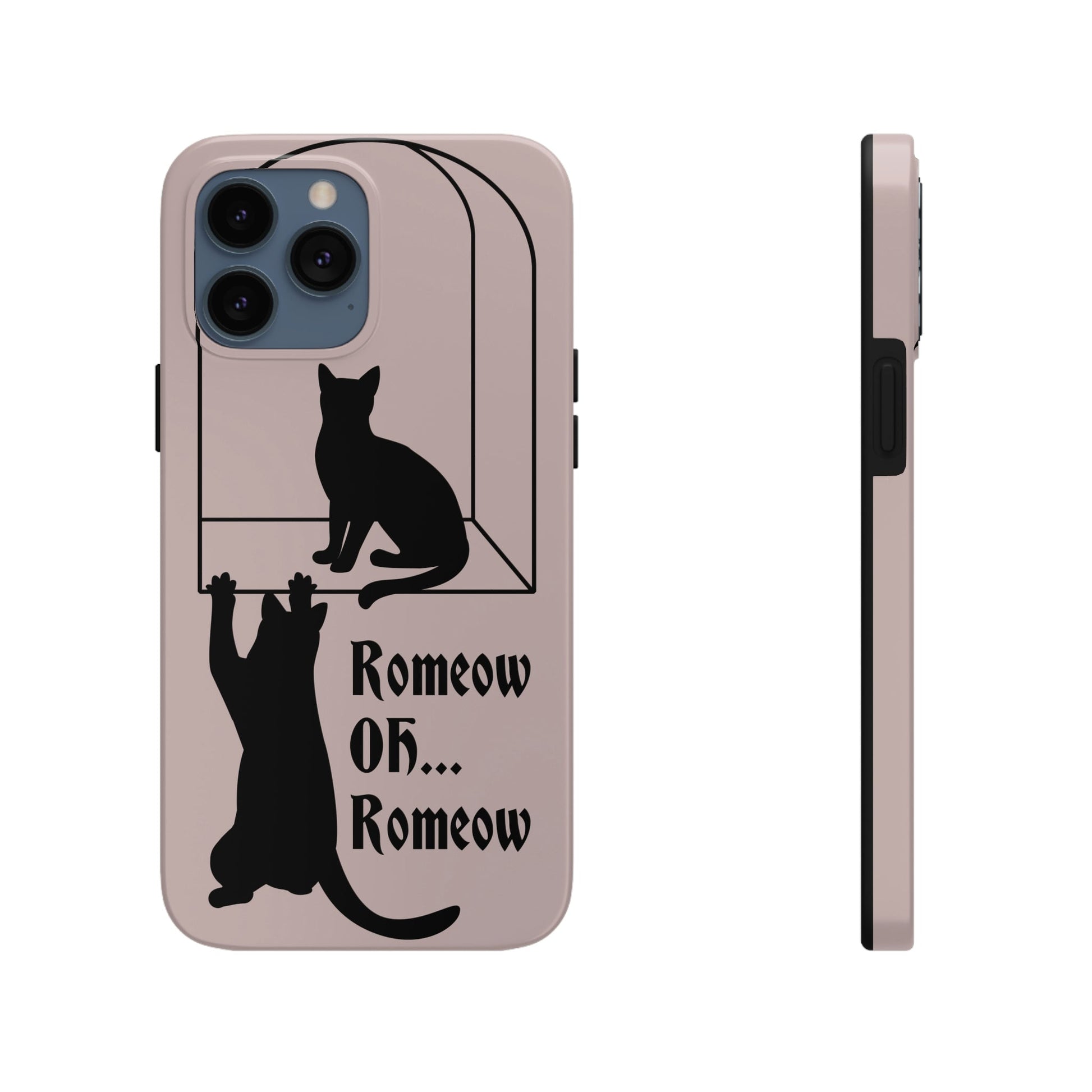 Romeow and Mewliet. William Shakespeare Romeo And Juliet Black Cat Lovers Beige Tough Phone Cases Case-Mate Ichaku [Perfect Gifts Selection]