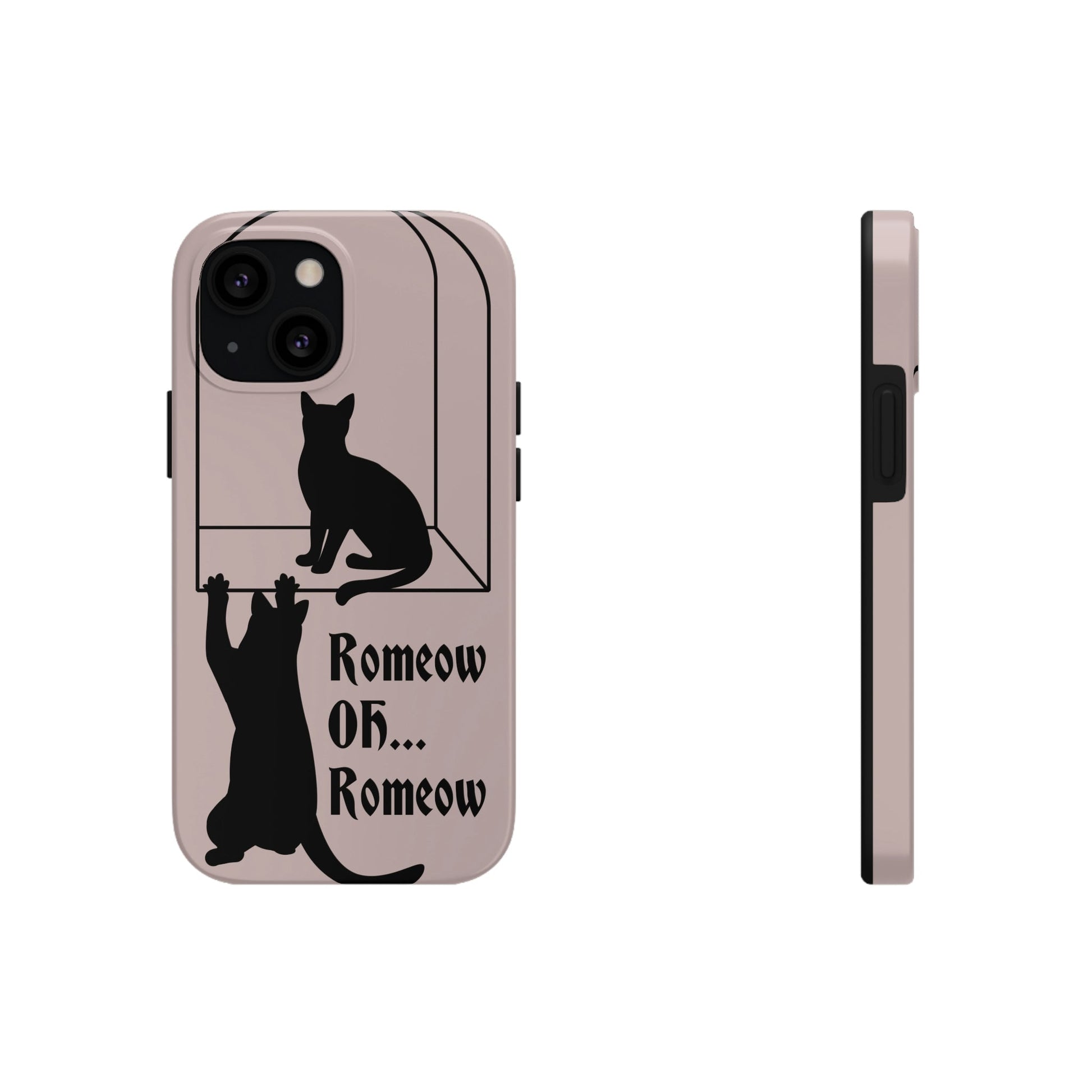 Romeow and Mewliet. William Shakespeare Romeo And Juliet Black Cat Lovers Beige Tough Phone Cases Case-Mate Ichaku [Perfect Gifts Selection]