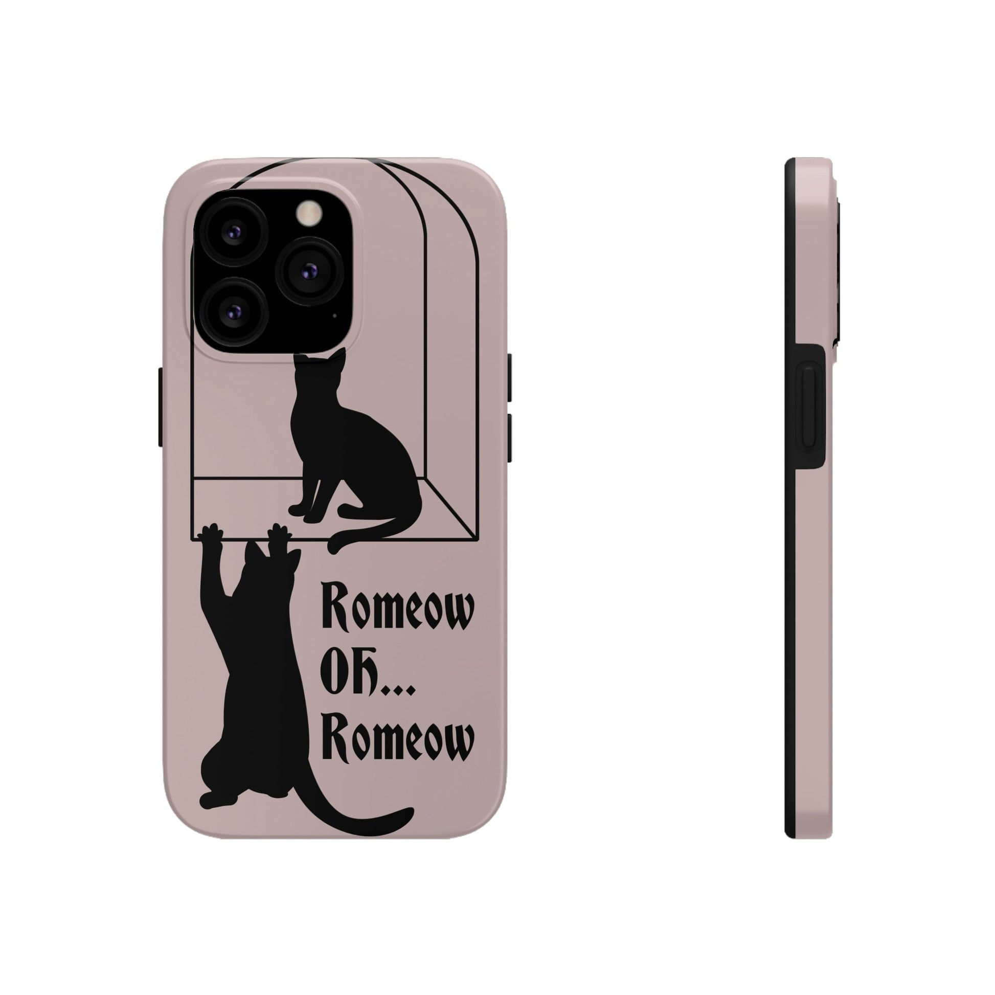 Romeow and Mewliet. William Shakespeare Romeo And Juliet Black Cat Lovers Beige Tough Phone Cases Case-Mate Ichaku [Perfect Gifts Selection]