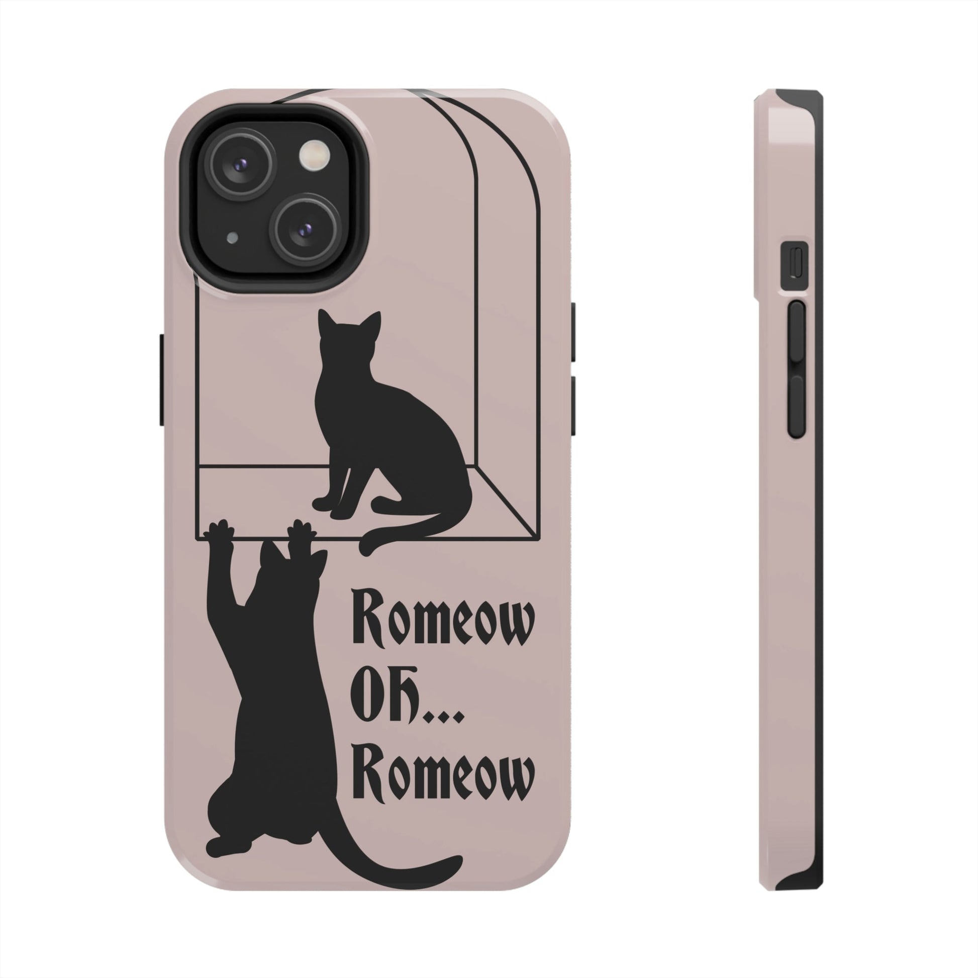 Romeow and Mewliet. William Shakespeare Romeo And Juliet Black Cat Lovers Beige Tough Phone Cases Case-Mate Ichaku [Perfect Gifts Selection]