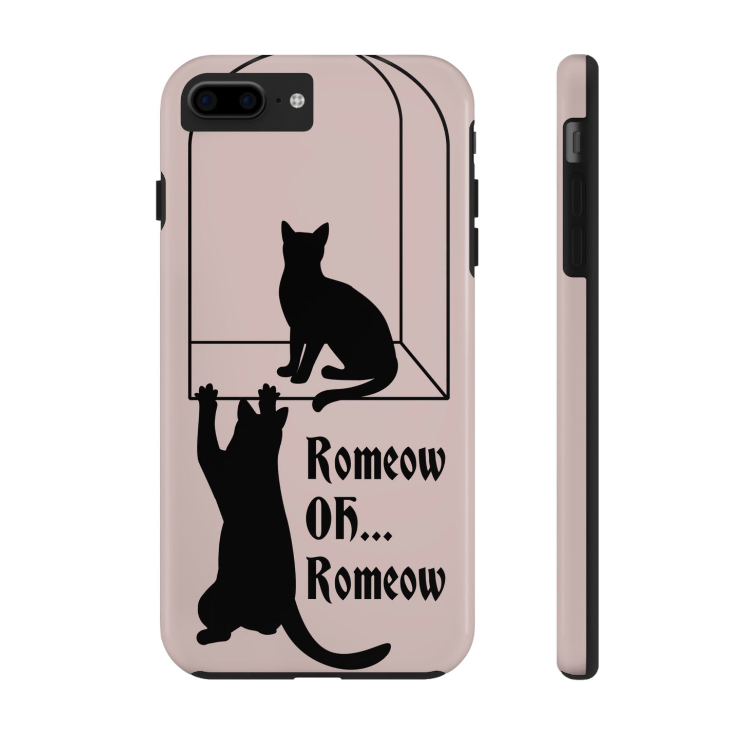 Romeow and Mewliet. William Shakespeare Romeo And Juliet Black Cat Lovers Beige Tough Phone Cases Case-Mate Ichaku [Perfect Gifts Selection]