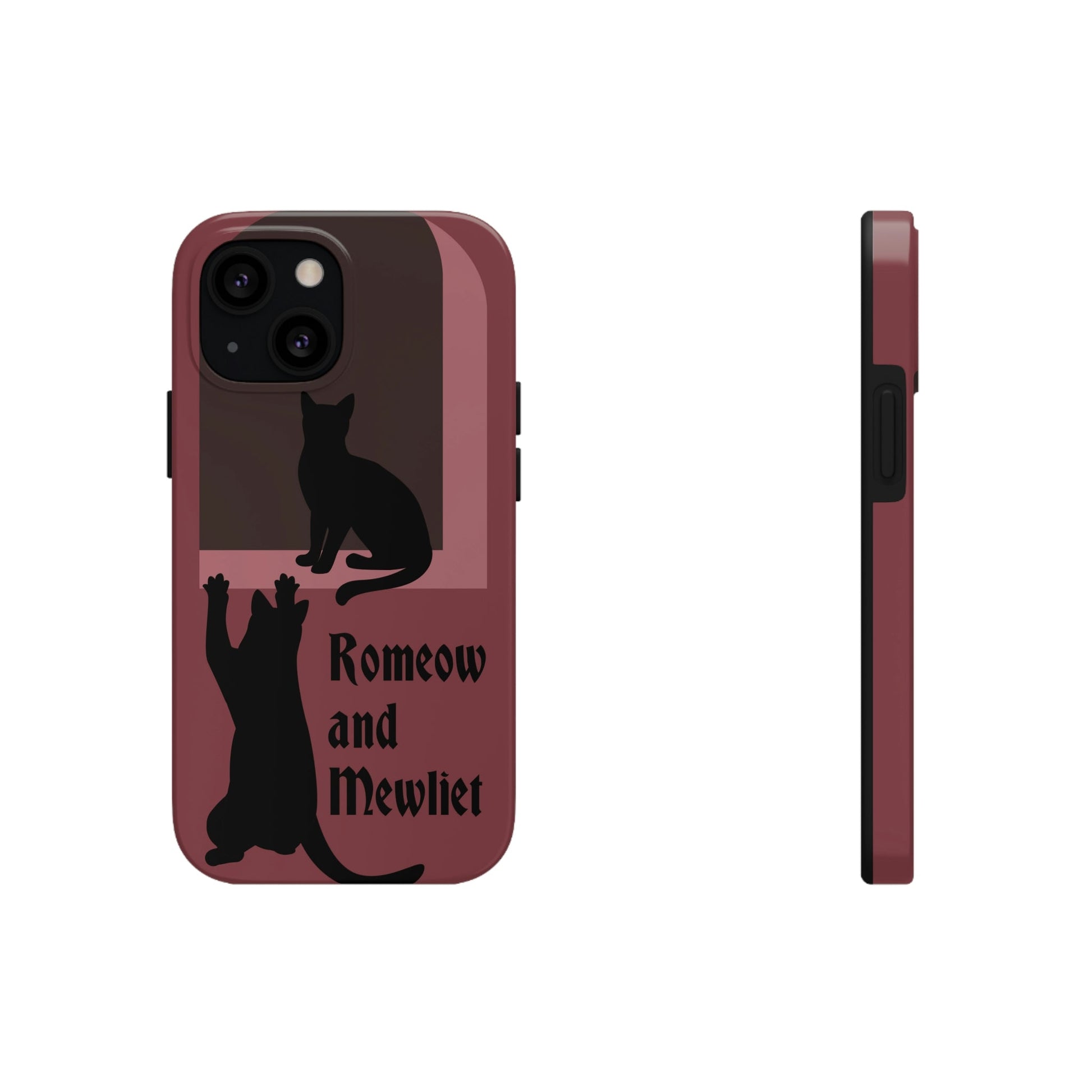 Romeow and Mewliet. William Shakespeare Romeo And Juliet Black Cat Lovers Burgundy Tough Phone Cases Case-Mate Ichaku [Perfect Gifts Selection]